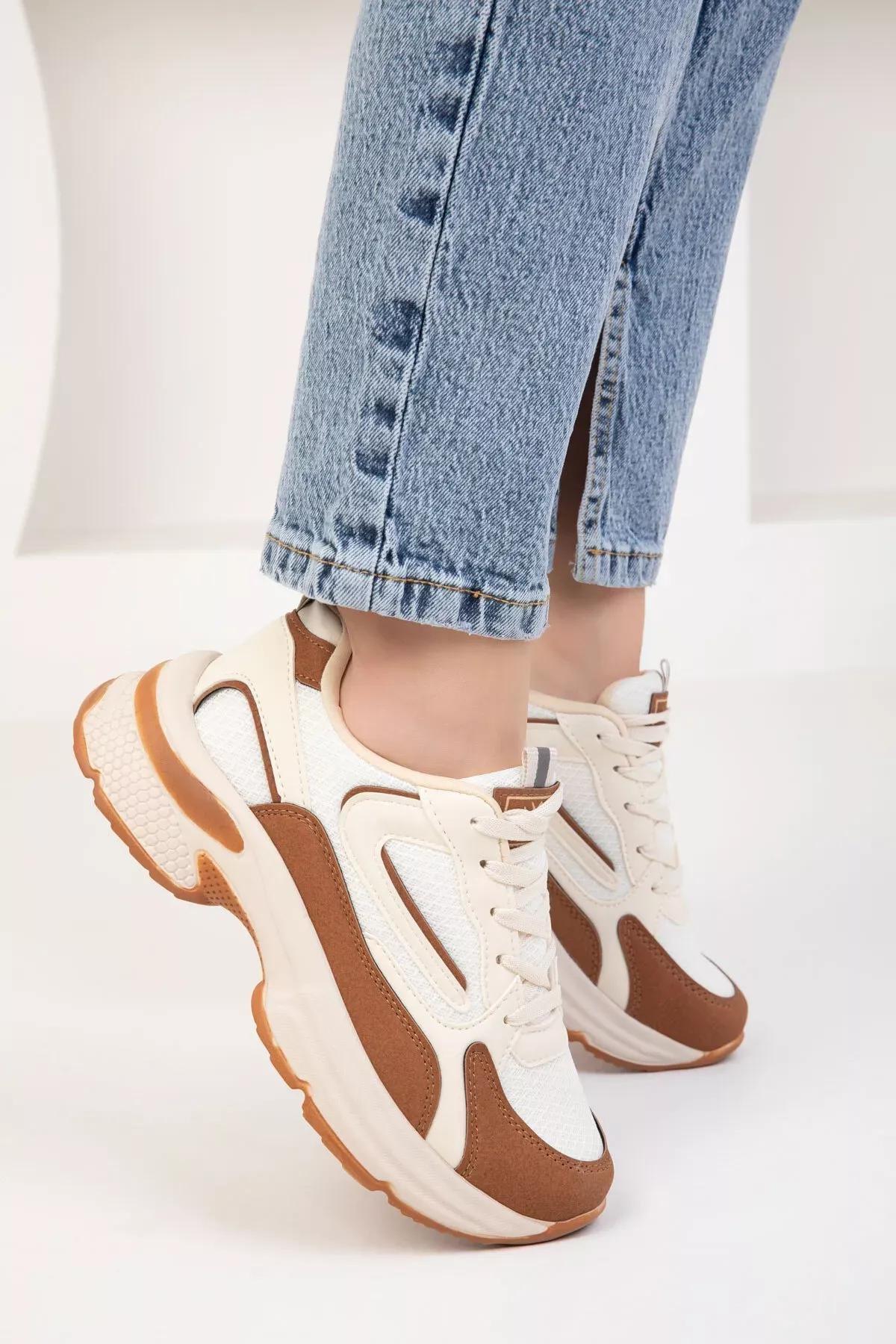 Beige Tainted Sneakers, C101_2051, large image number 1