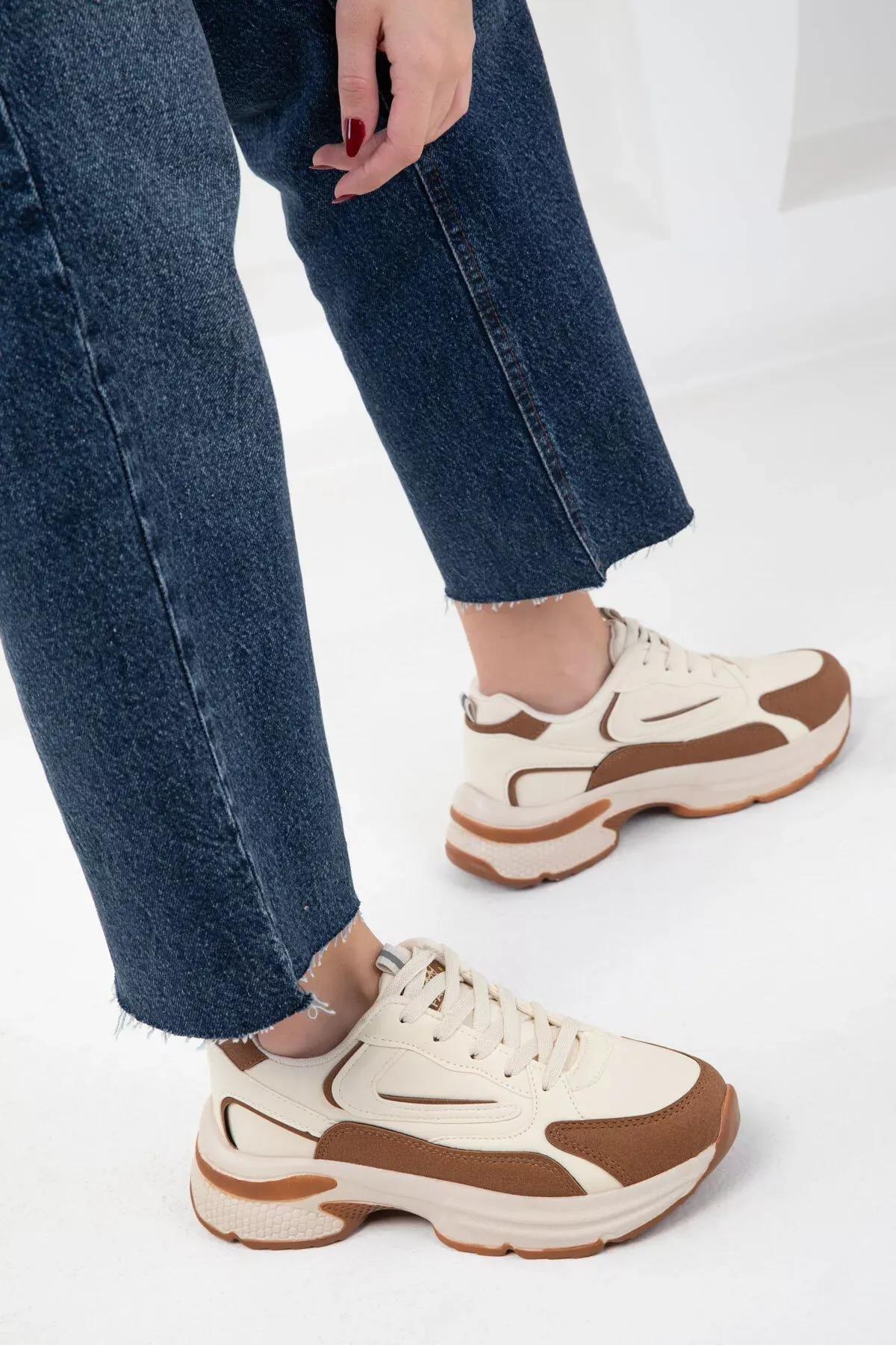 Beige Brown Sneakers, C101_7386, large image number 2