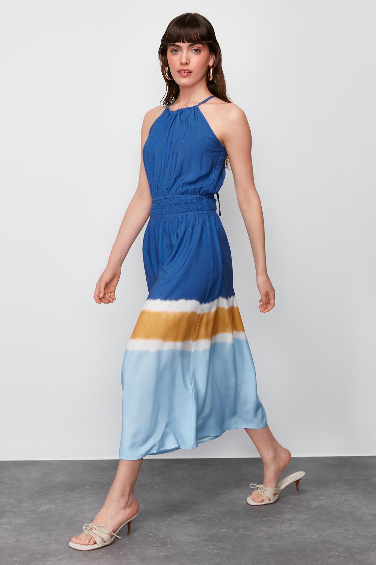 Multicolour A-Line Detailed Maxi Dress, Ecru, large image number 0
