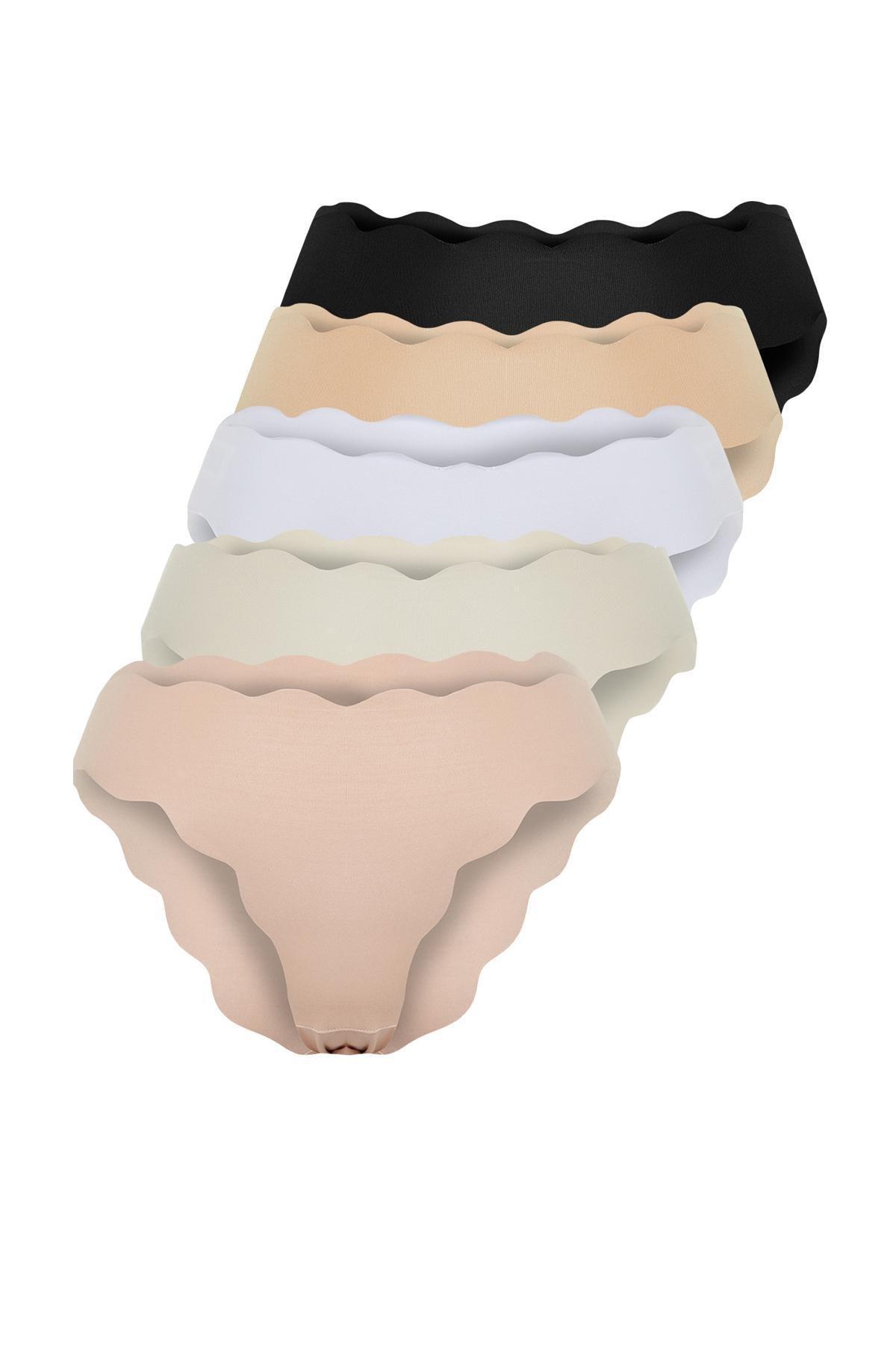 Multicolour Brazilian Knitted Briefs, Set Of 5, , large image number 4