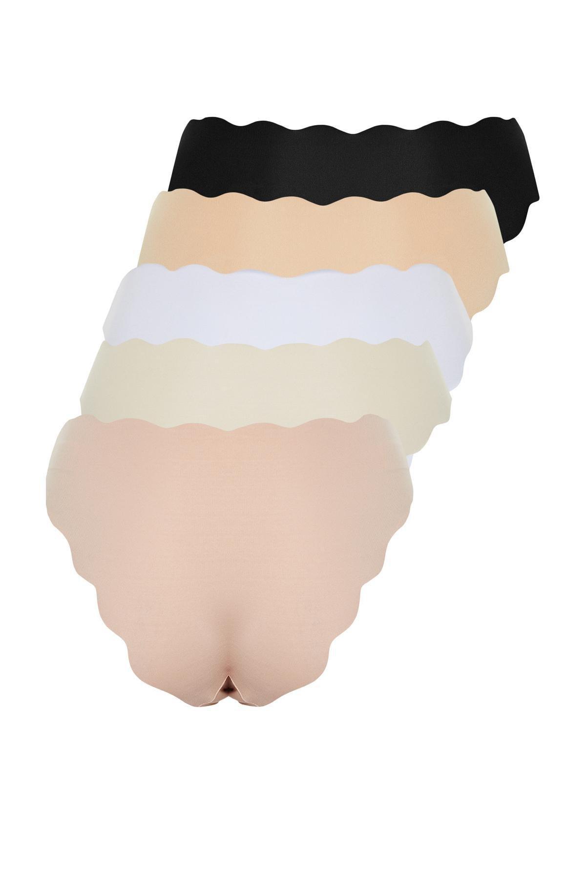 Multicolour Brazilian Knitted Briefs, Set Of 5, , large image number 5