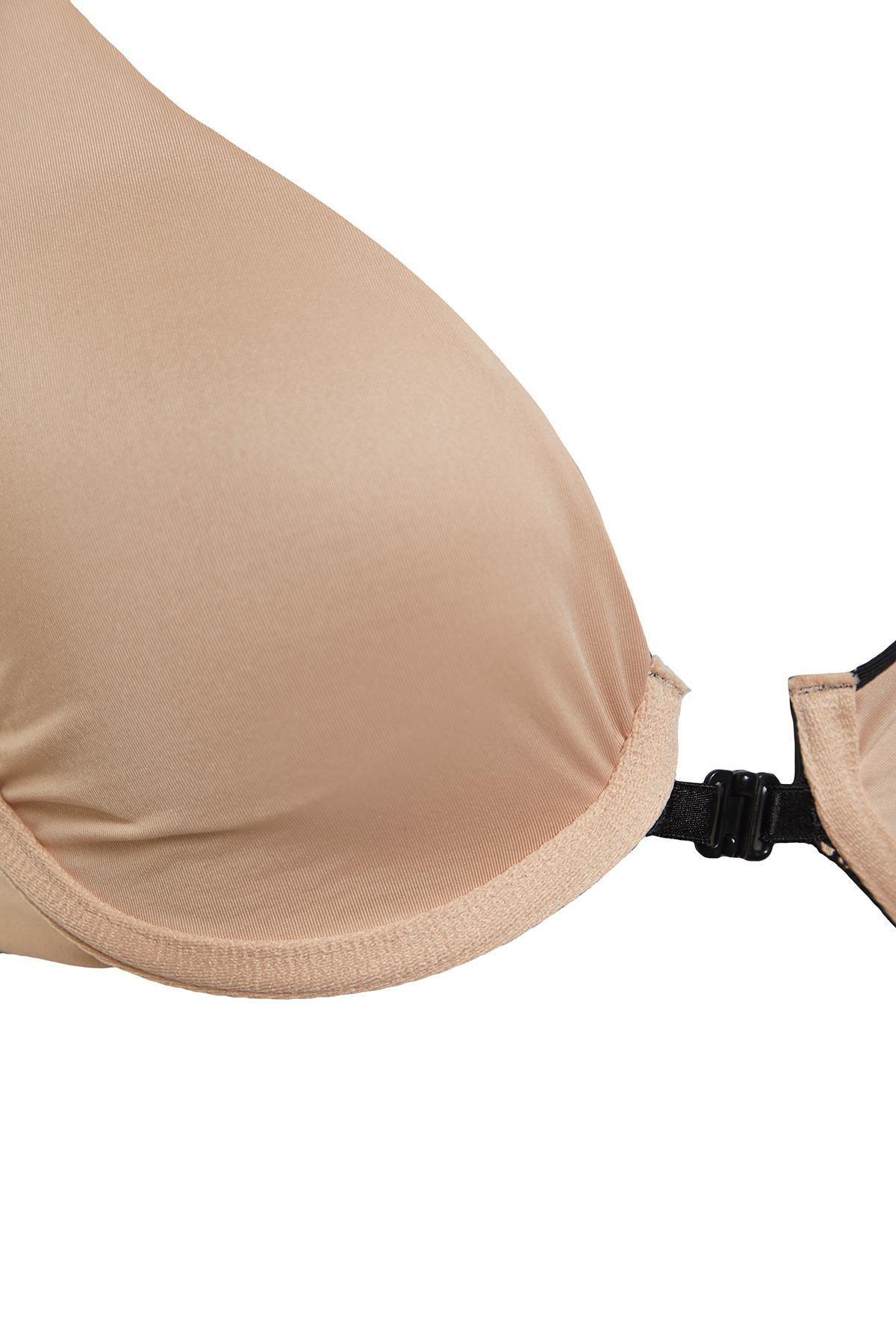 Black Double Sided Covered Knitted Bra, , large image number 3