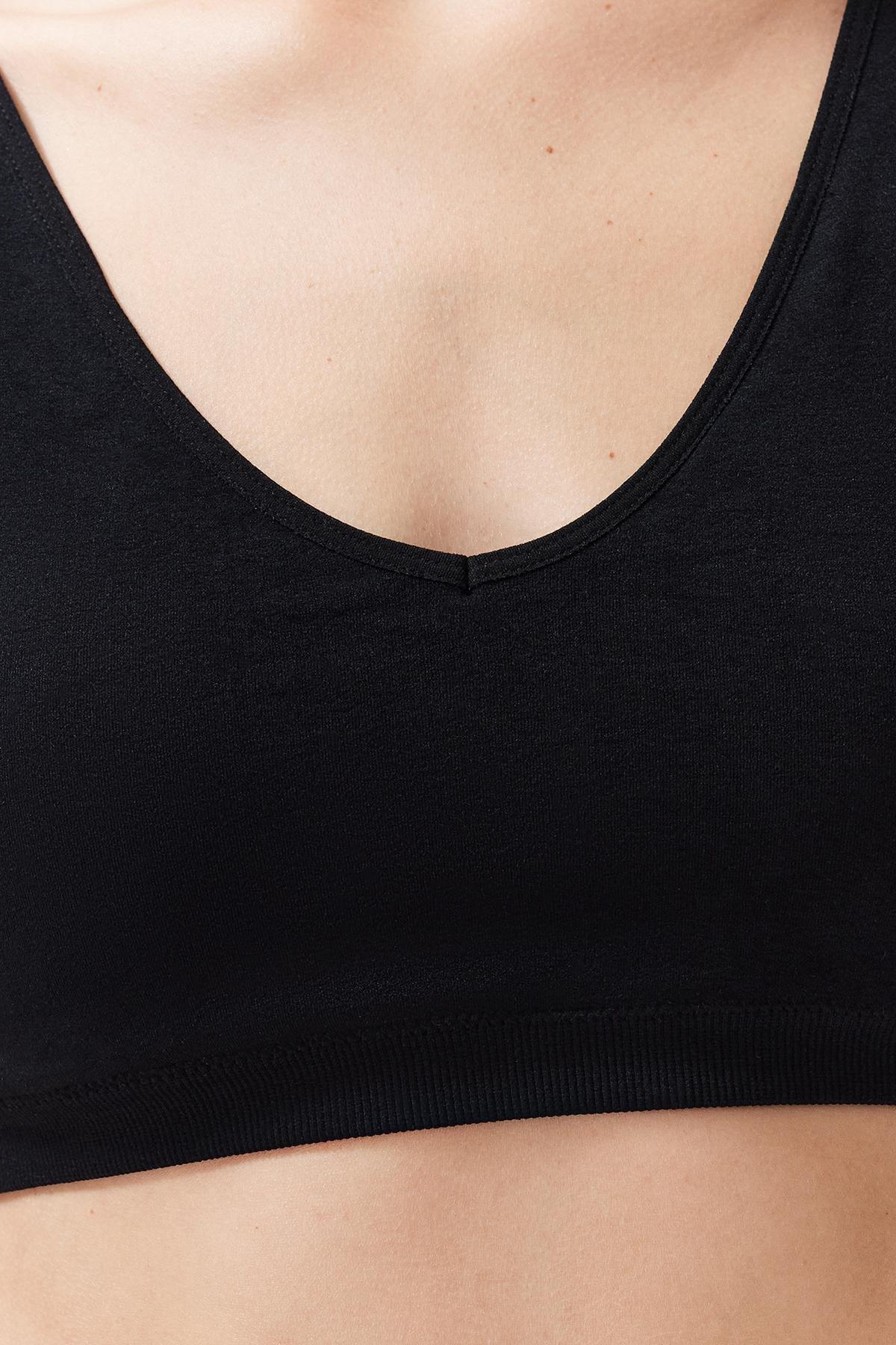 Black Seamless Knitted Sports Bra, C101_5720, large image number 2