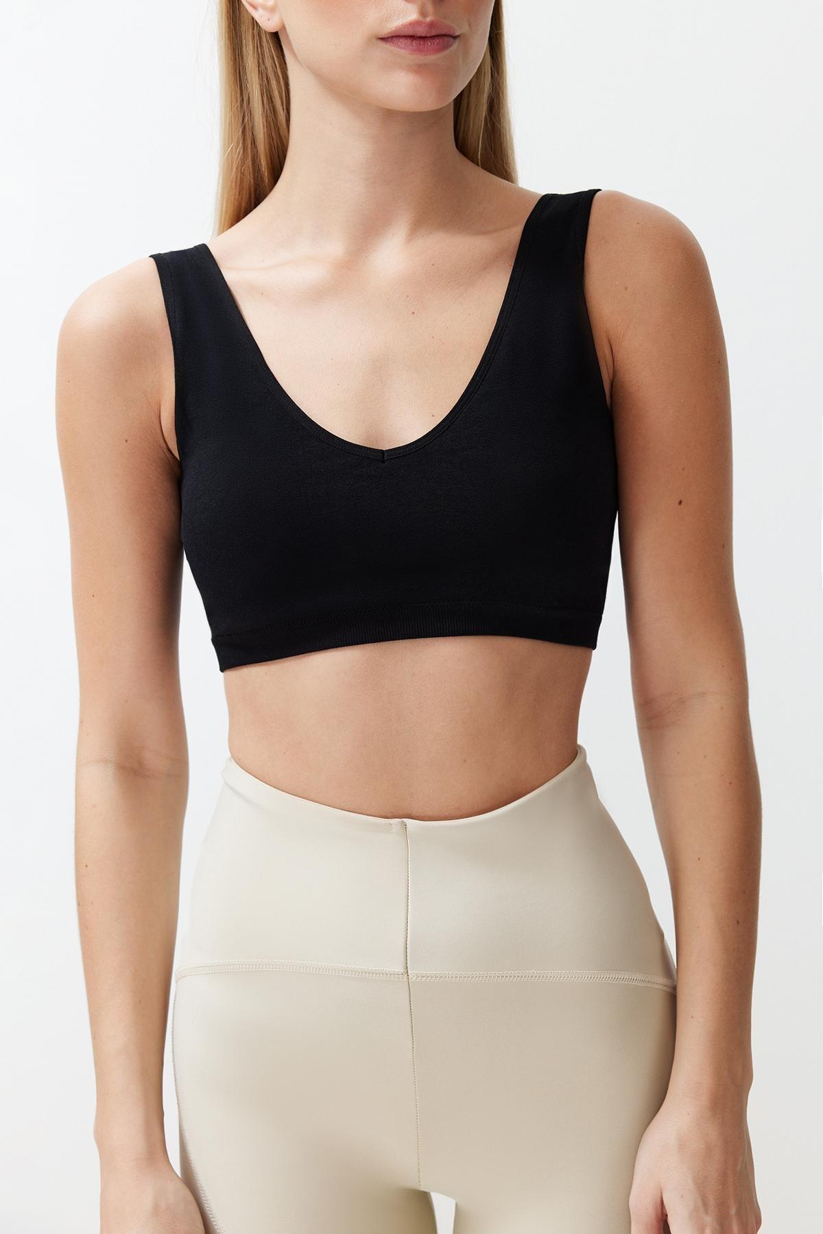 Black Seamless Knitted Sports Bra, C101_5720, large image number 3