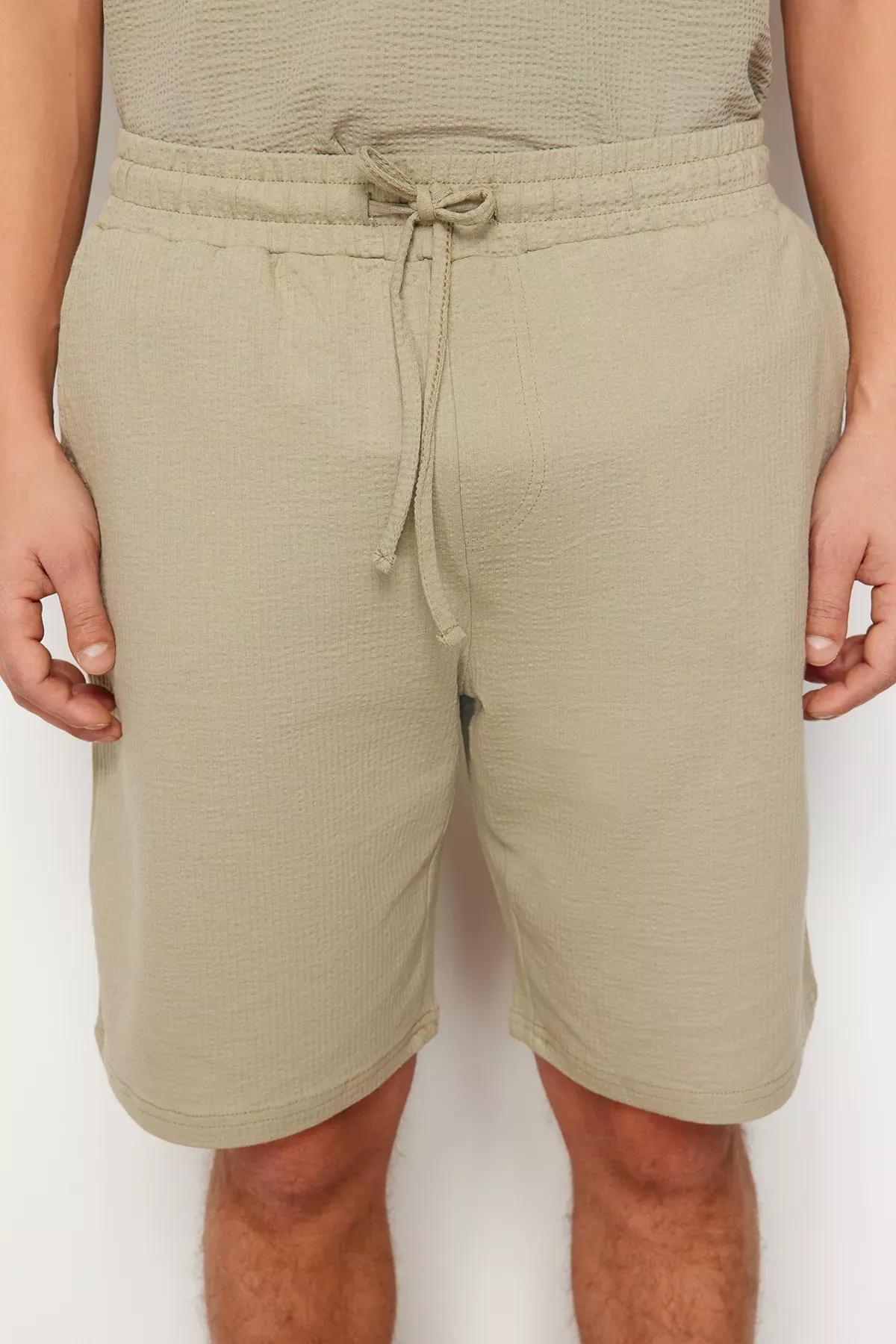 Beige Oversize Fit Shorts, STONE, large image number 4