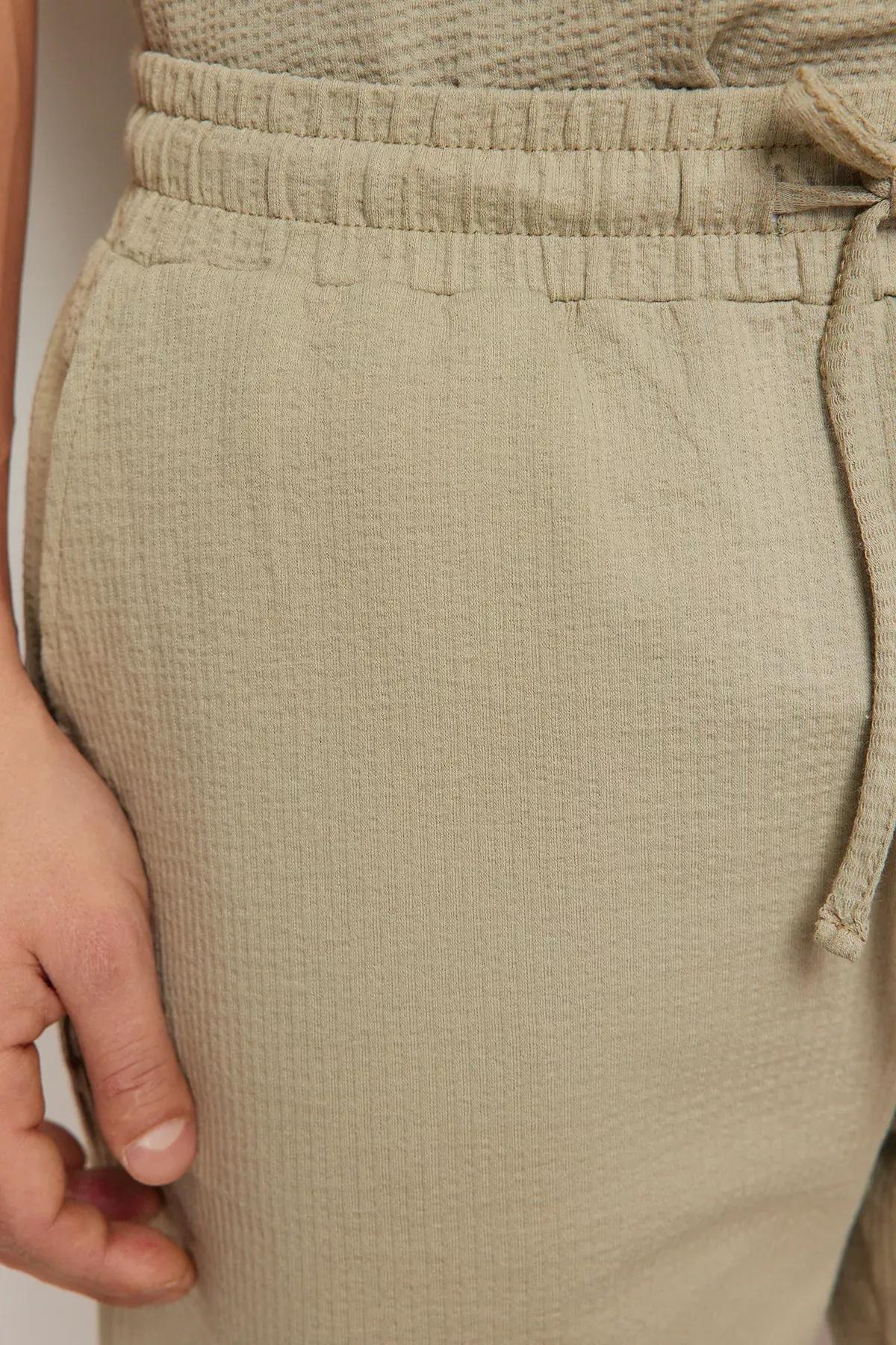 Beige Oversize Fit Shorts, STONE, large image number 5