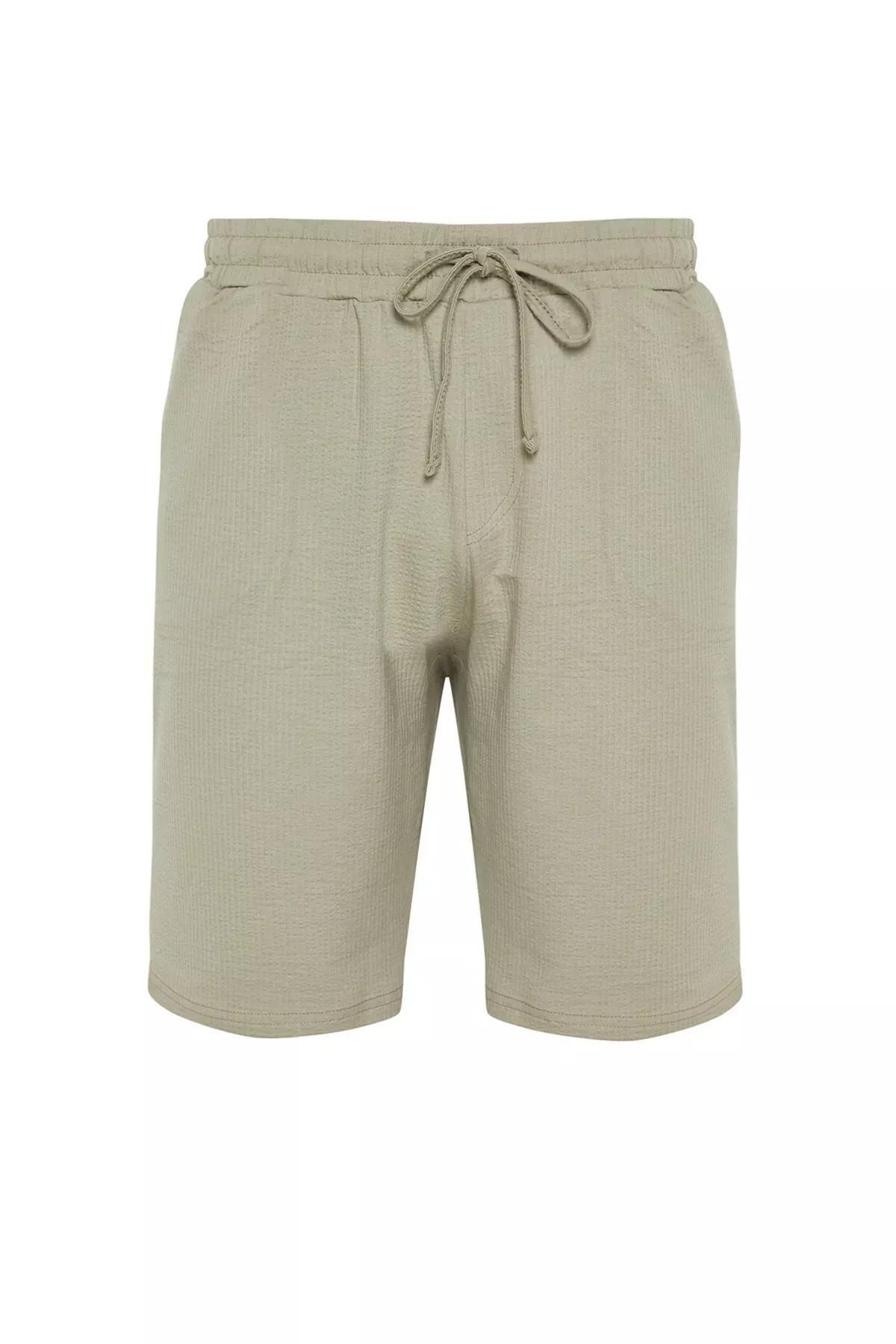 Beige Oversize Fit Shorts, STONE, large image number 6