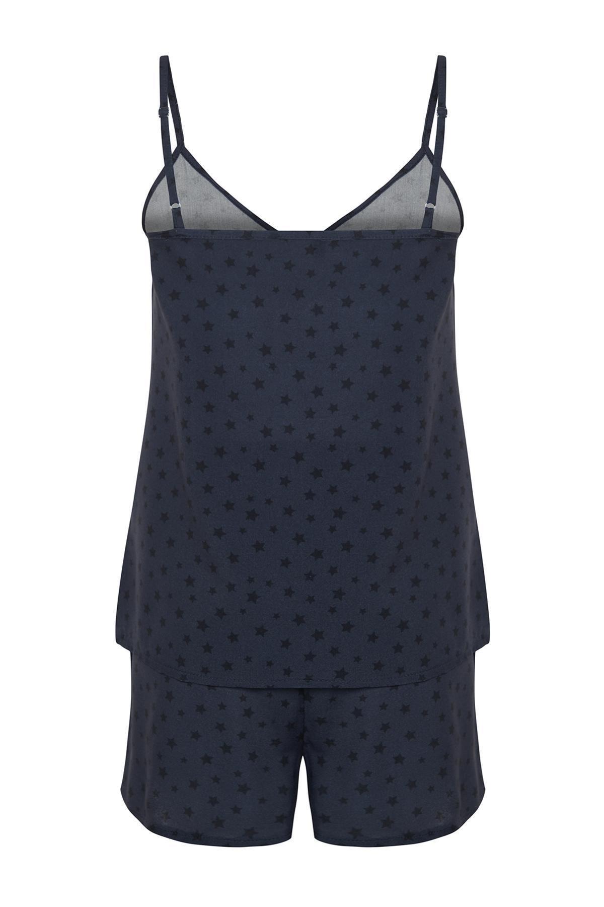 Navy Patterned Woven Pyjamas Set, , large image number 6