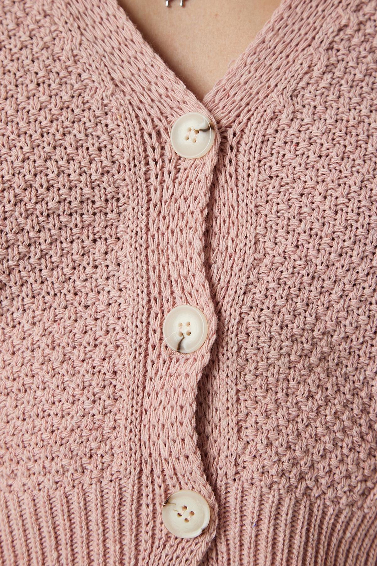 Happiness Istanbul - White Buttoned Knitted Cardigan