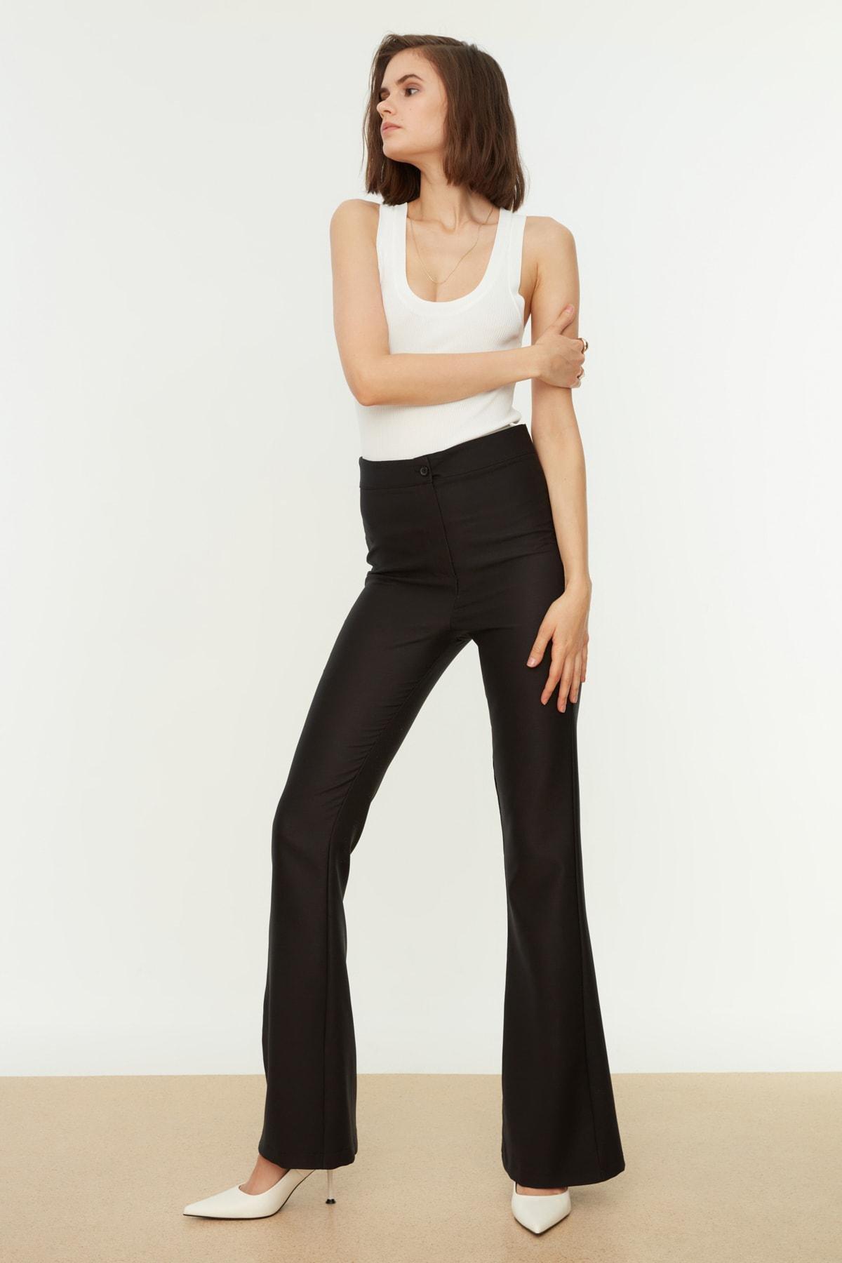 Black Bootcut High Waist Pants, , large image number 2