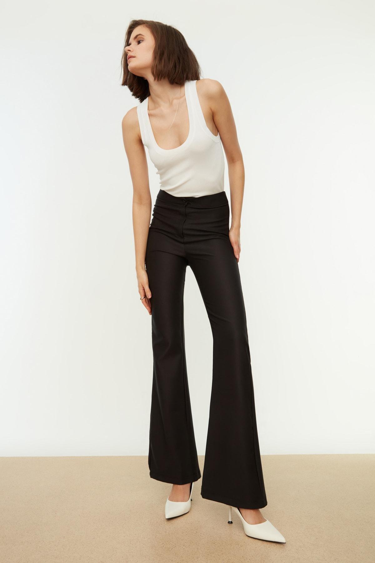 Black Bootcut High Waist Pants, , large image number 8