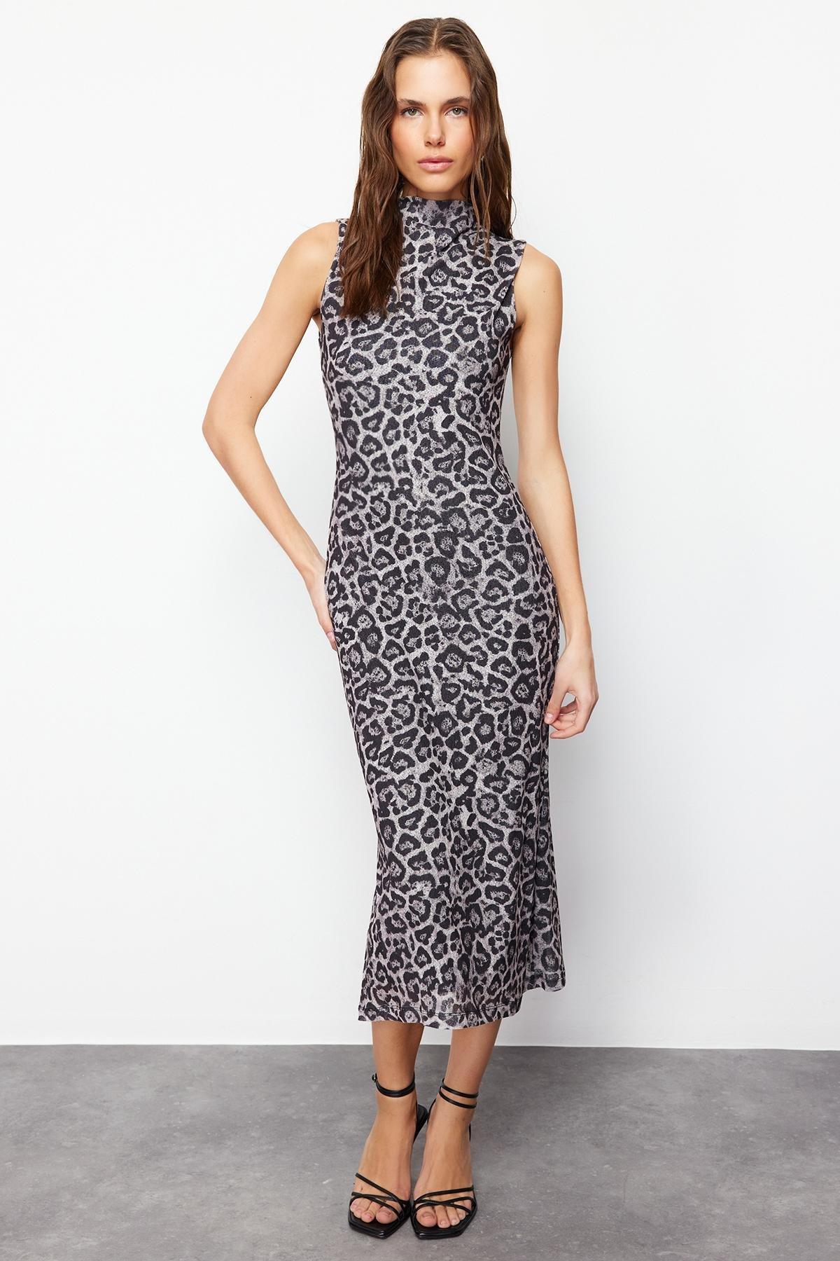Grey Printed Occasionwear Dress, , large image number 0