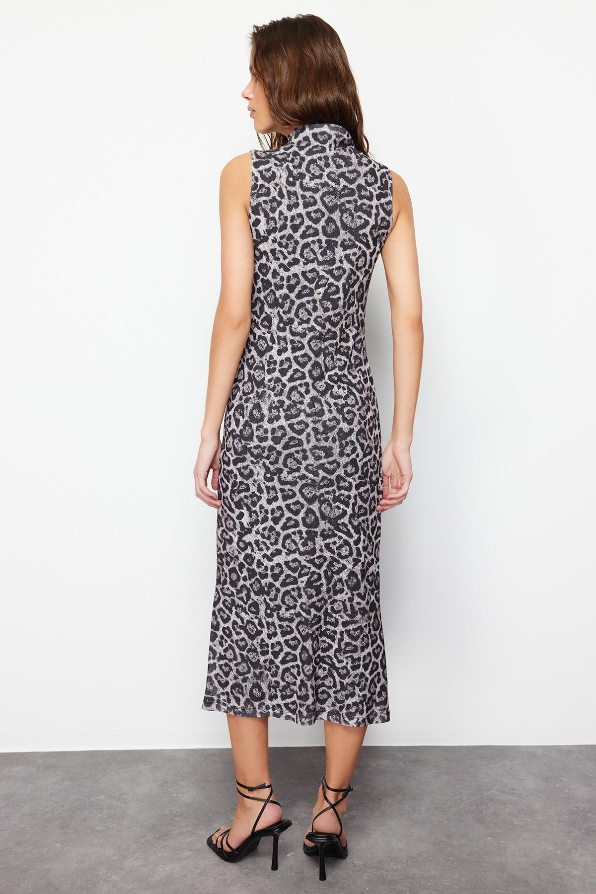 Grey Printed Occasionwear Dress, , large image number 3