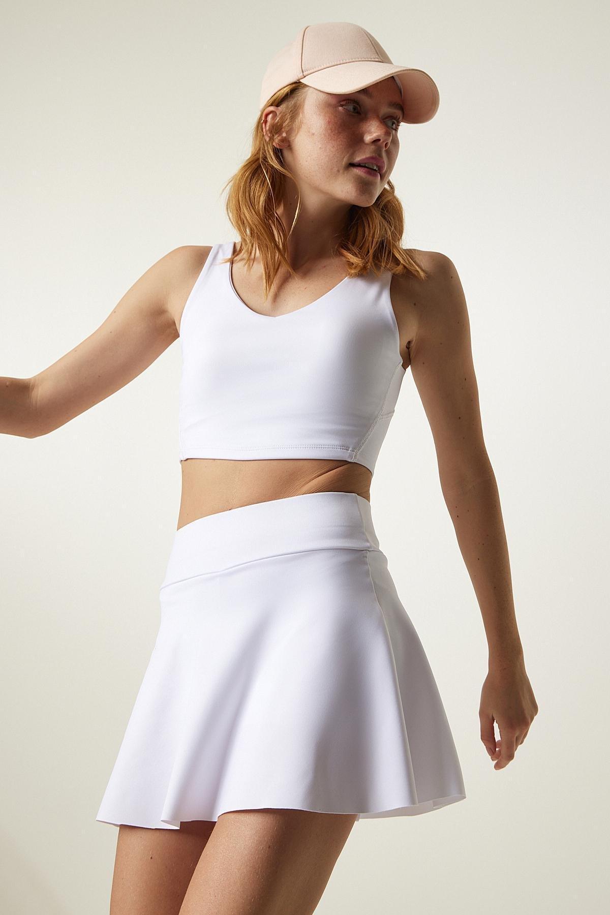 White Tights Mini Tennis Skirt, , large image number 3