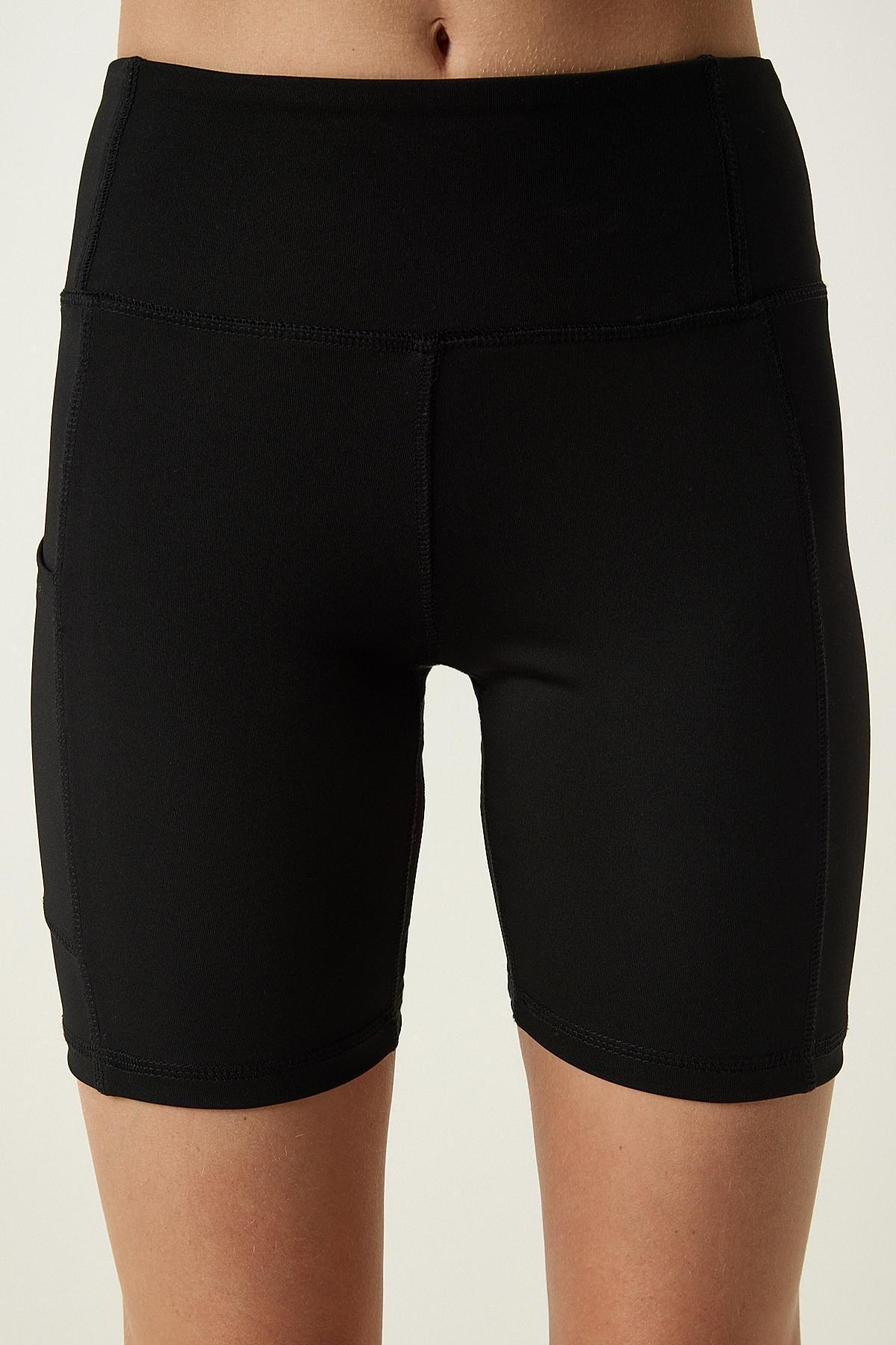 Black Pocket Knit Cycling Tights, , large image number 4