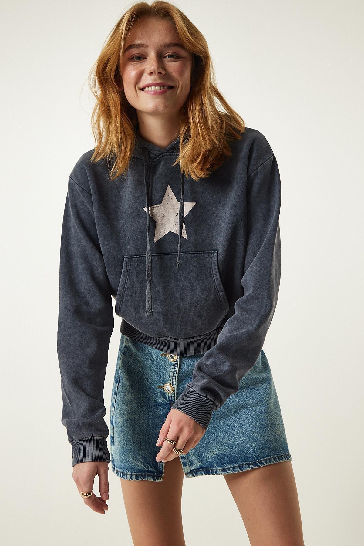 Blue Buttoned Mini Denim Skirt, , large image number 2