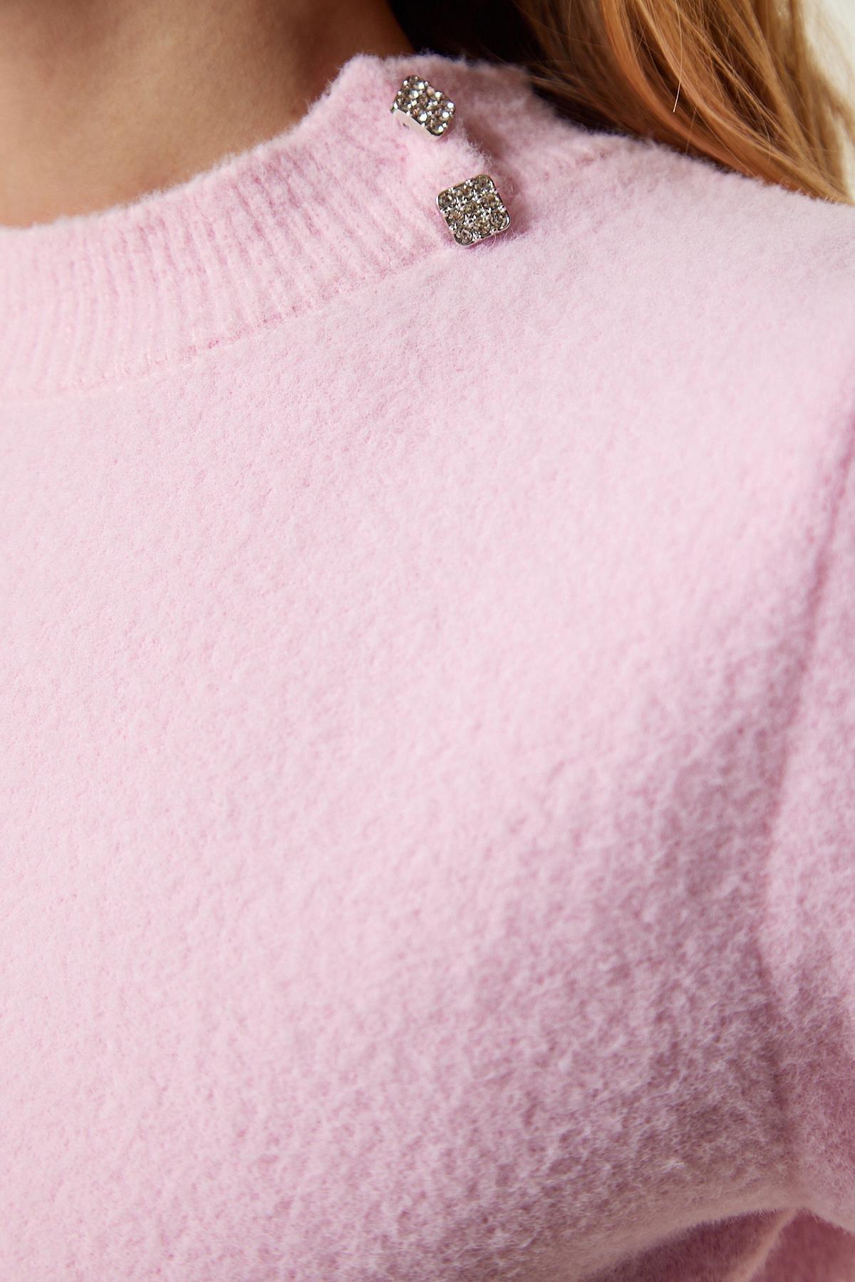 Pink Soft Textured Knitwear Blouse, LIGHT PINK, large image number 4