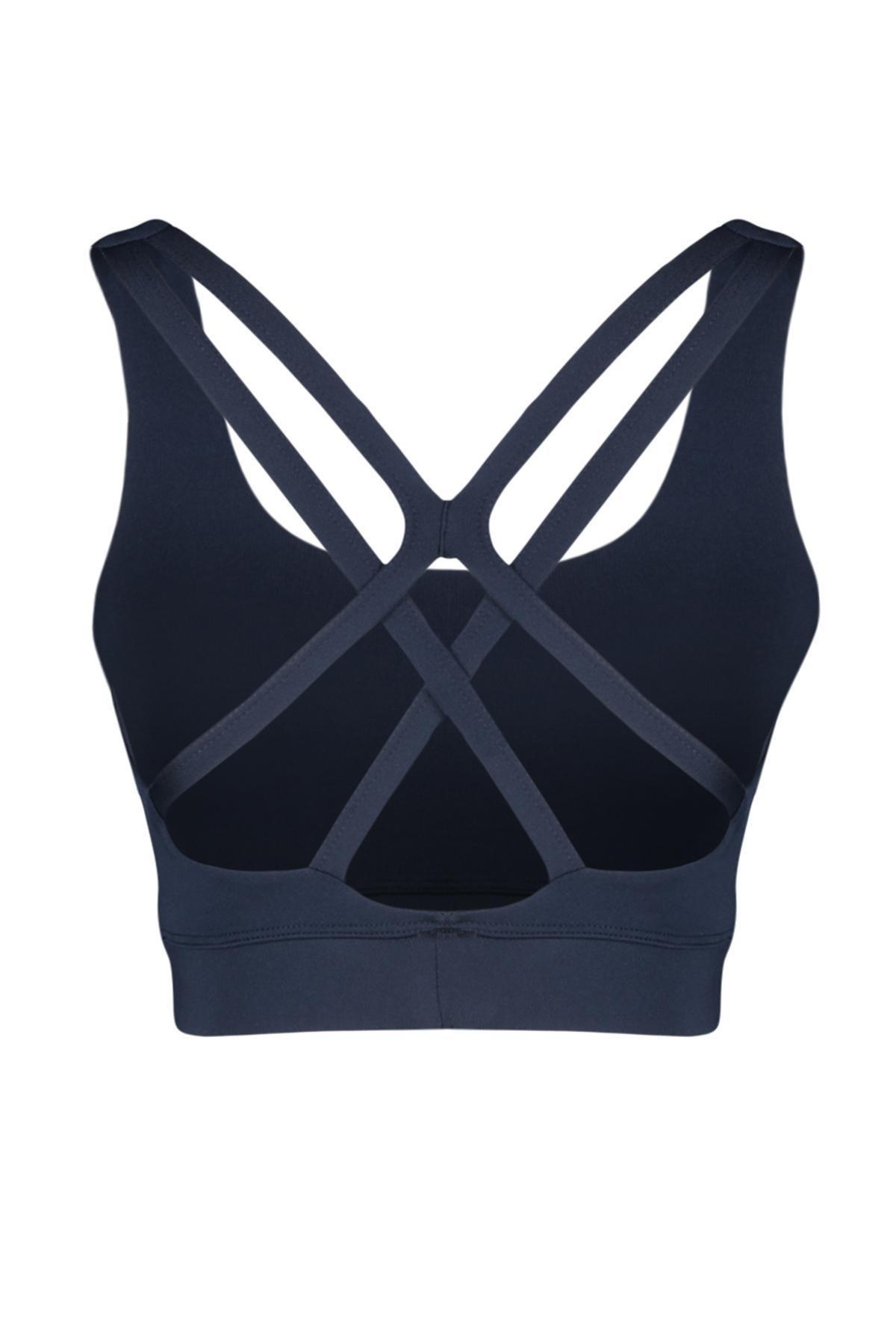 Dark Navy Back String Strap Supported/Styling Sports Bra THMSS24SS00018, single, , large image number 5