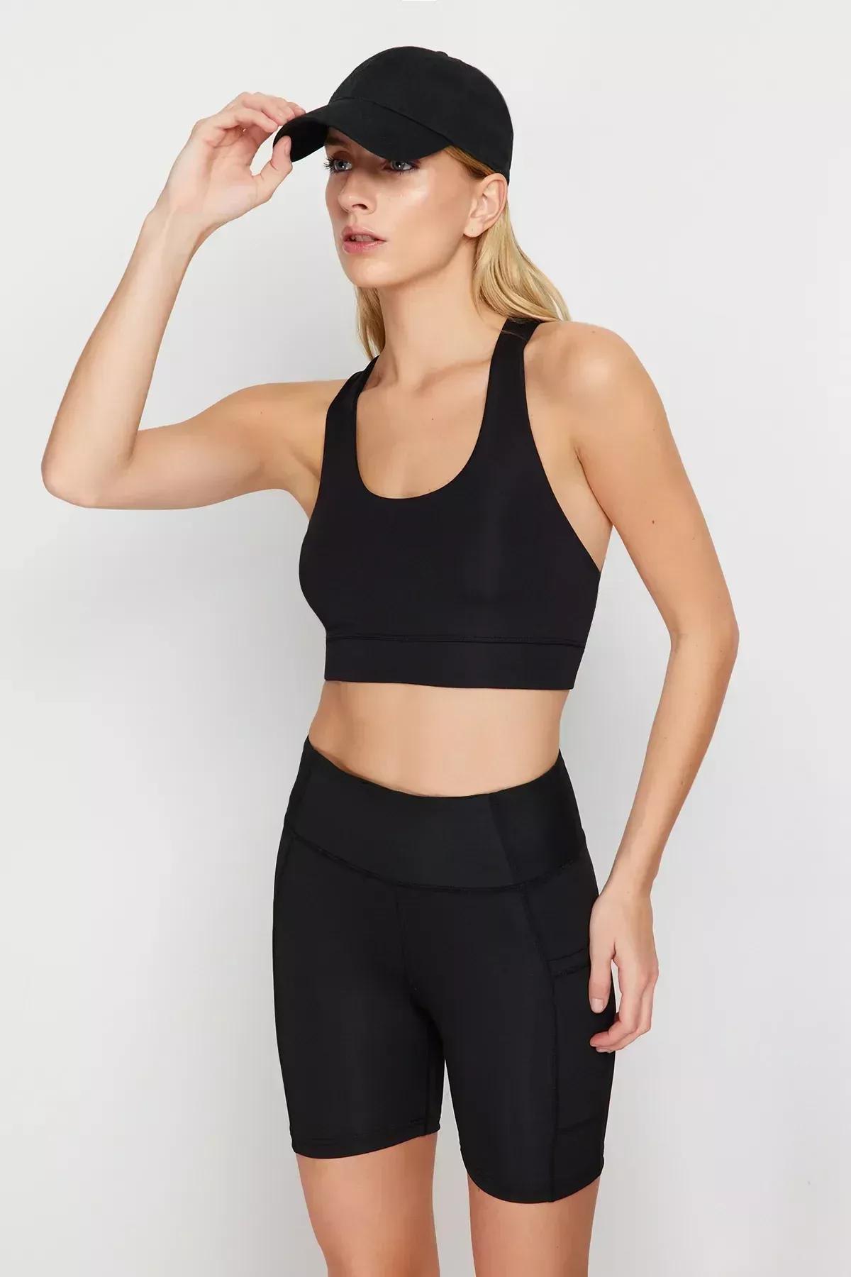 Black Back String Strap Sports Bra, C101_5720, medium