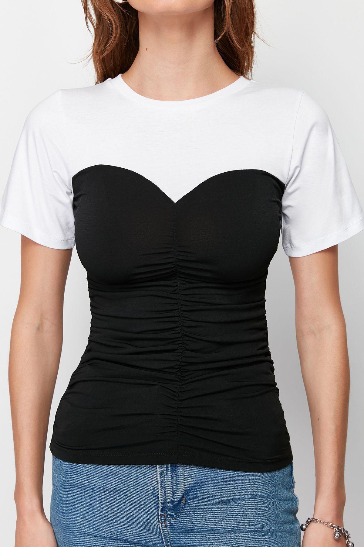 Black Cutout Bralette Blouse, , large image number 5