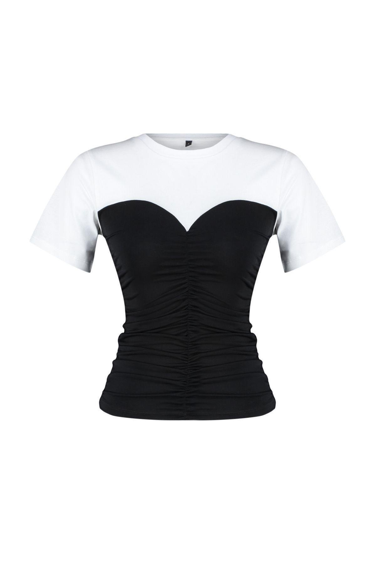 Black Cutout Bralette Blouse, , large image number 7
