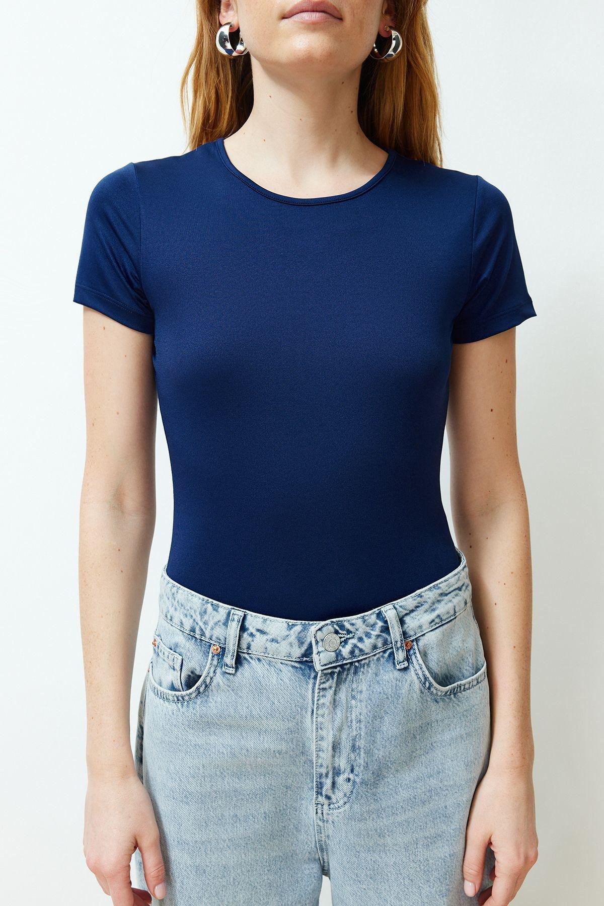Navy Knitted Bodysuit, , large image number 3