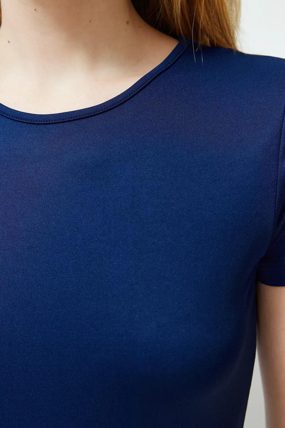 Navy Knitted Bodysuit, Navy blue, large image number 5