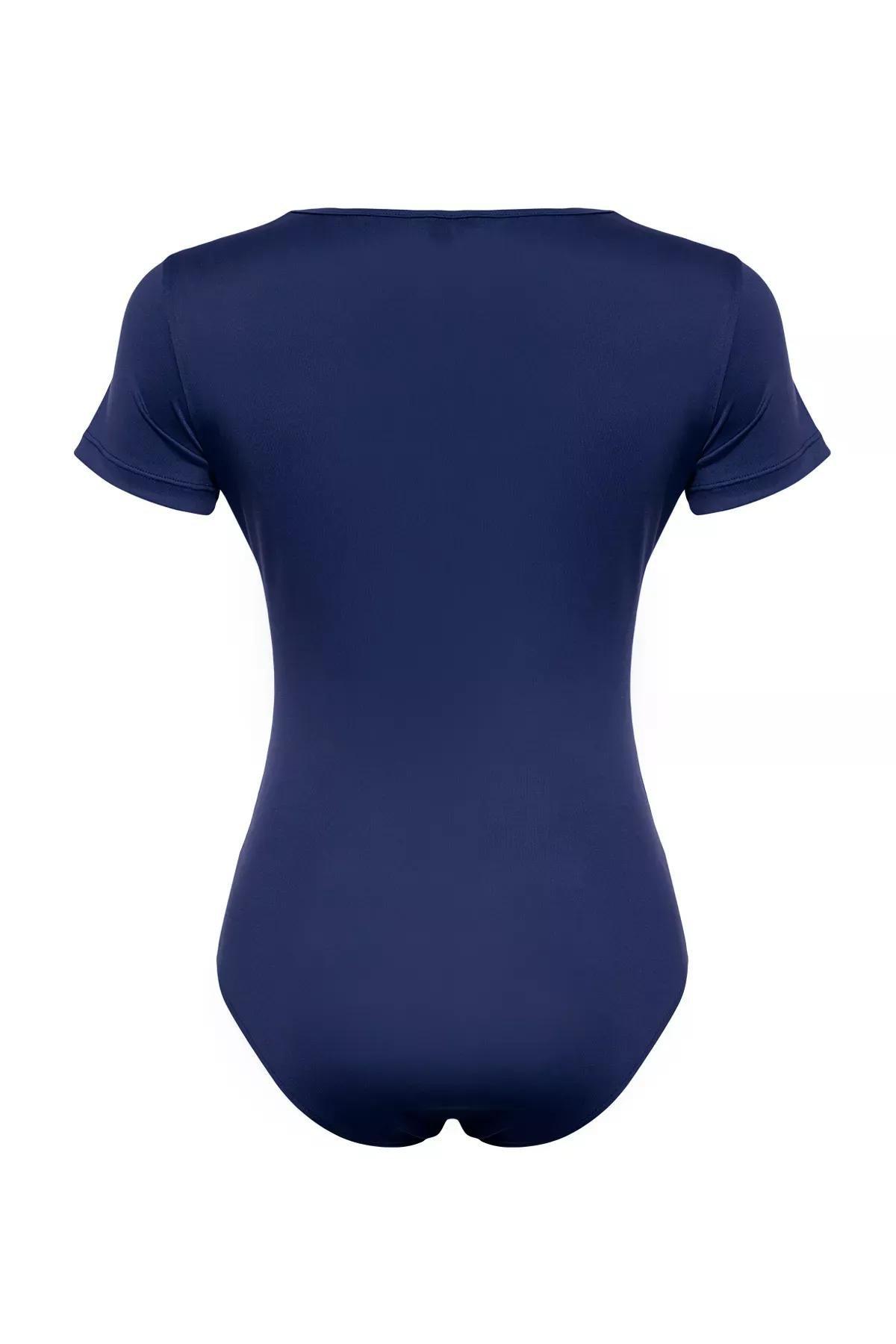 Navy Knitted Bodysuit, Navy blue, large image number 7