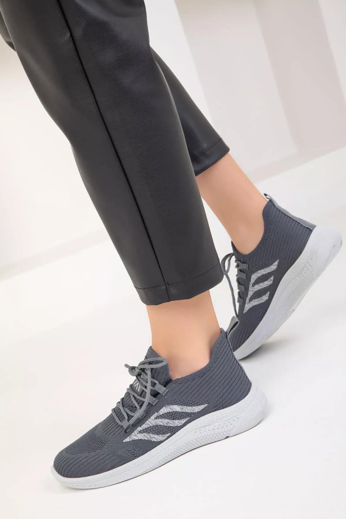Grey Detailed Sneakers, , large image number 2