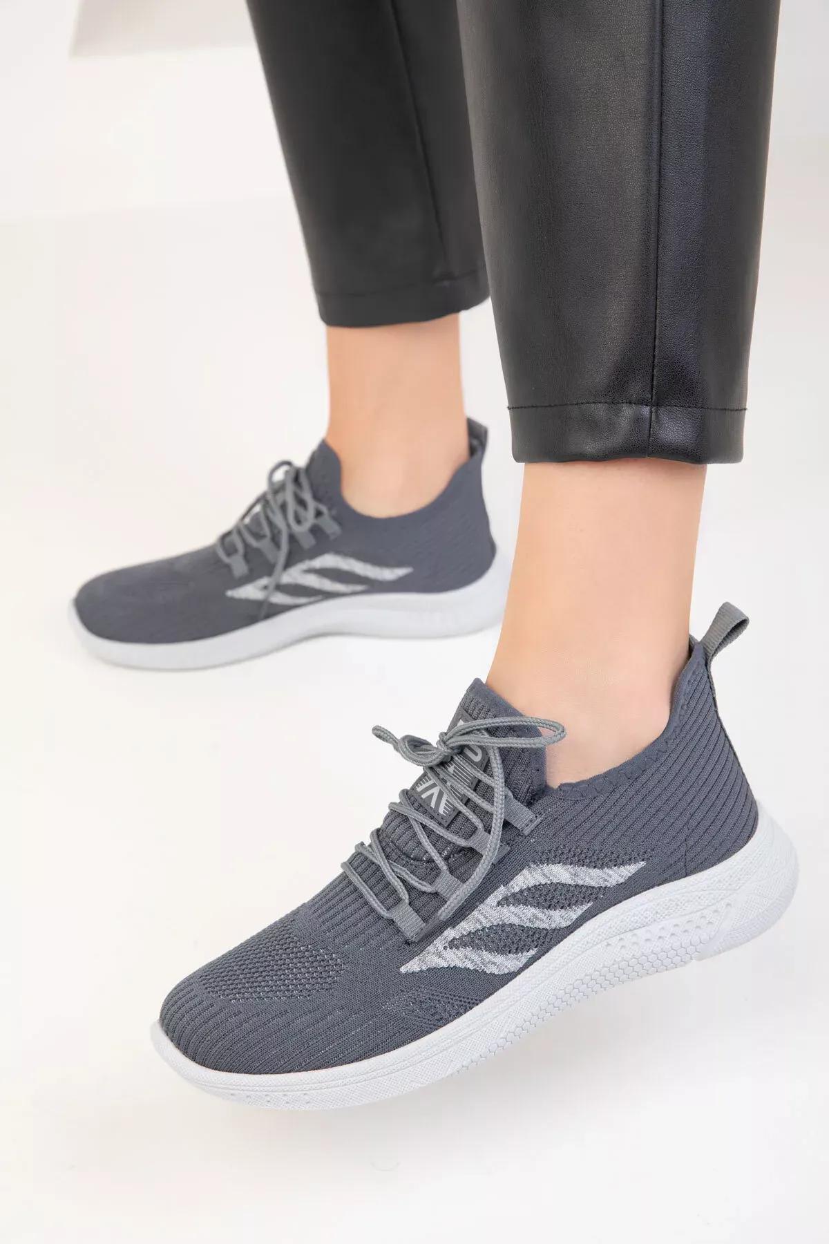 Grey Detailed Sneakers, , large image number 4
