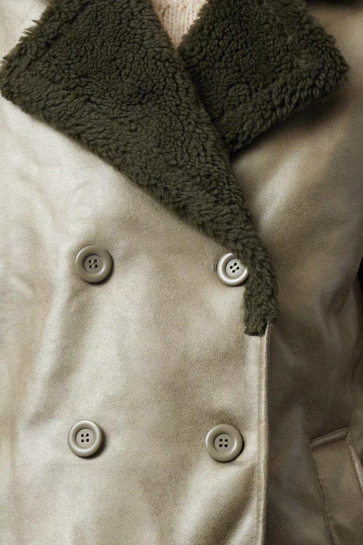Black Belted Detailed Leggings, Khaki, large image number 2