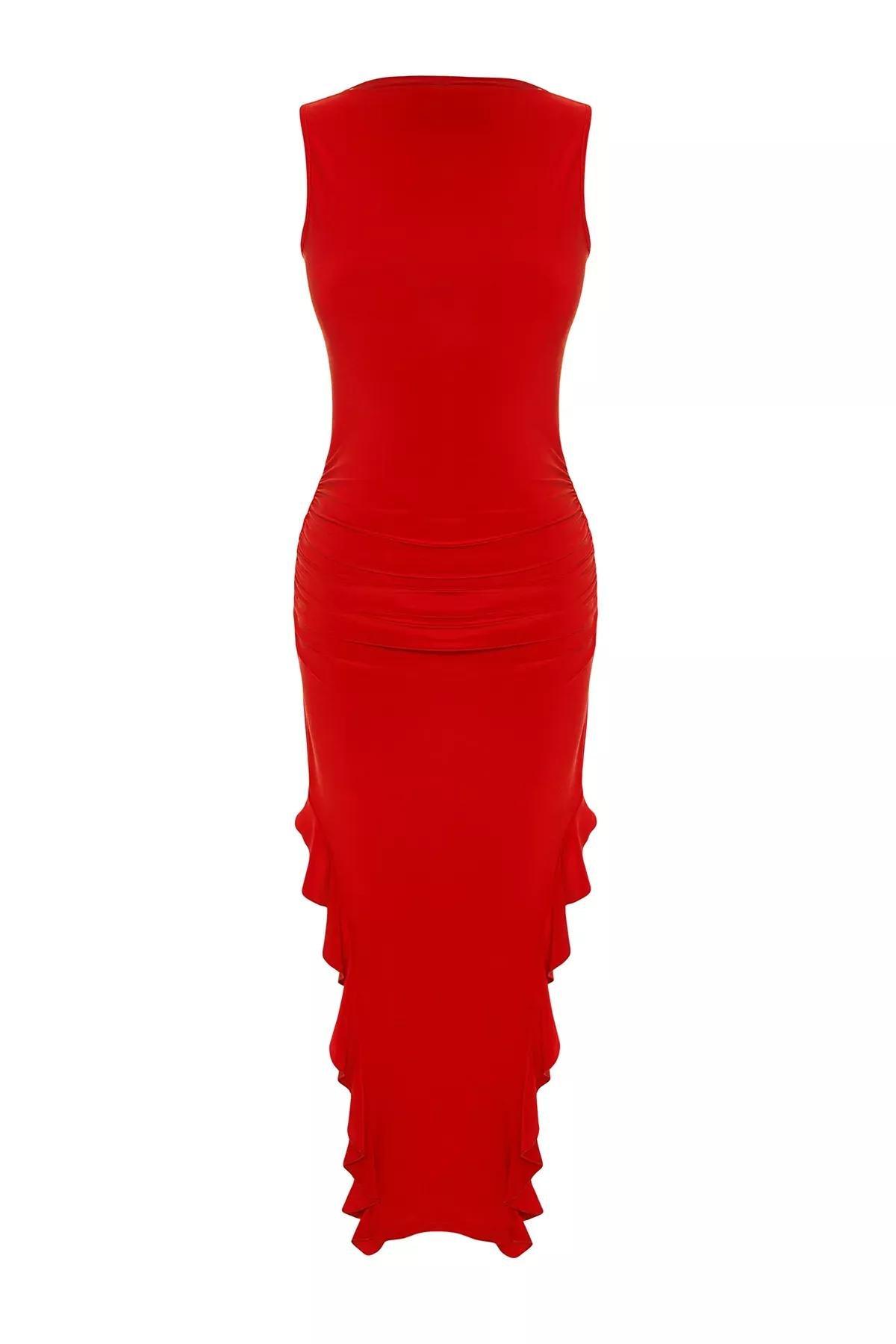 Red Bodycon Slit Maxi Pencil Dress, , large image number 5