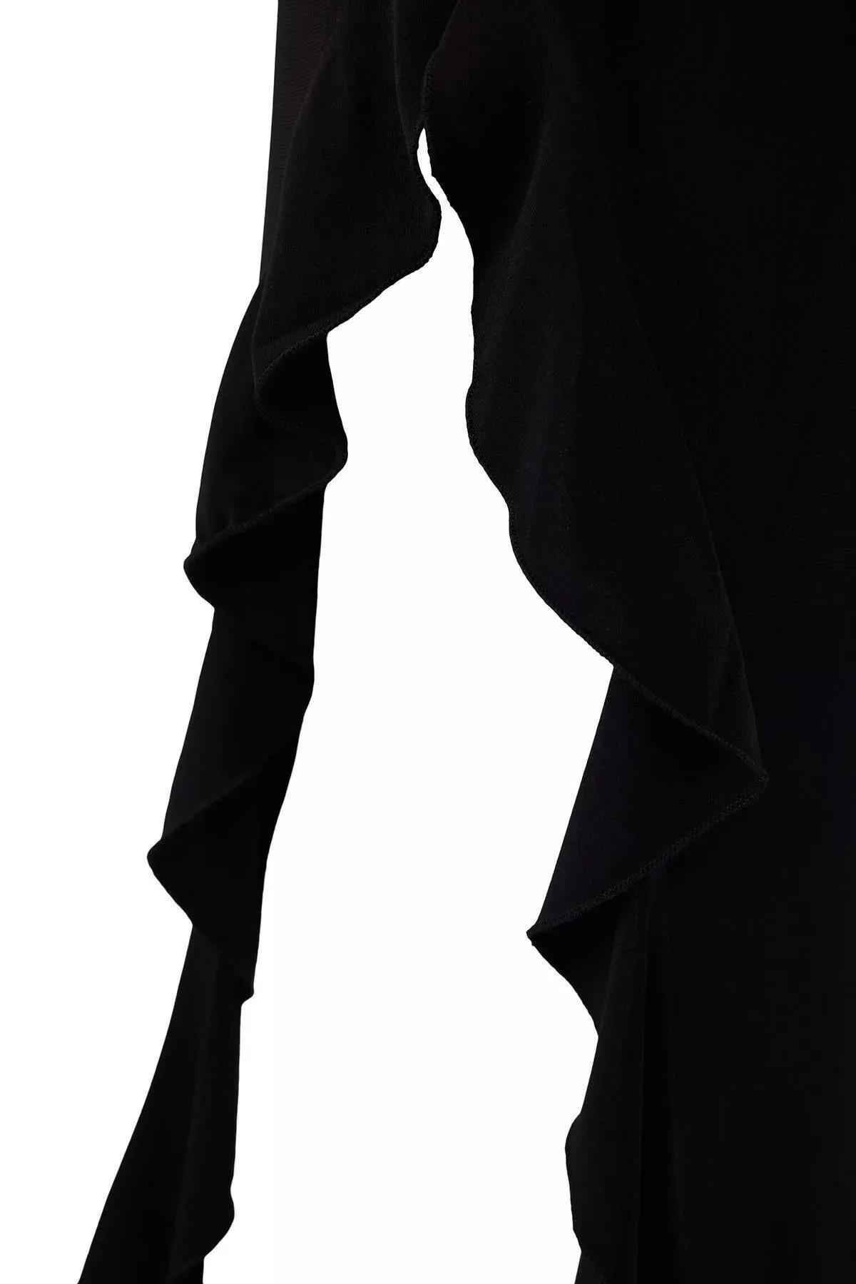 Black Straight Ruffle Maxi Dress, C101_5720, large image number 7