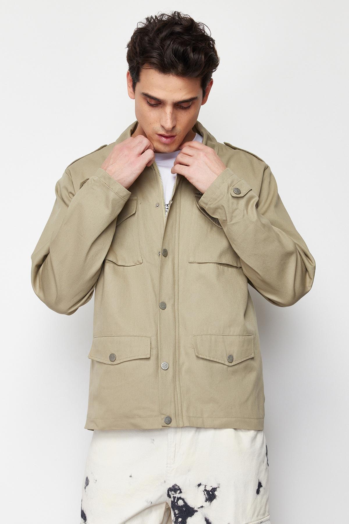 Khaki Regular Fit Jacket, , large image number 2