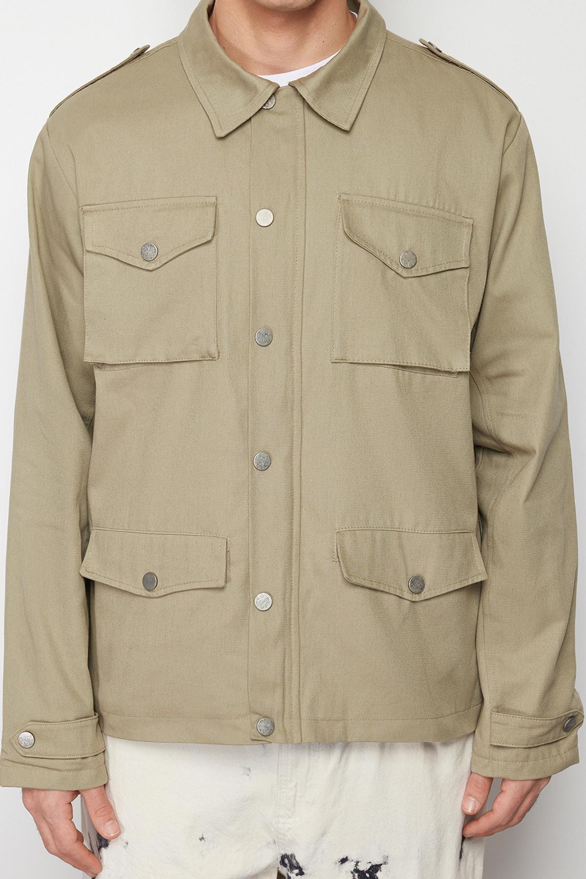 Khaki Regular Fit Jacket, , large image number 3