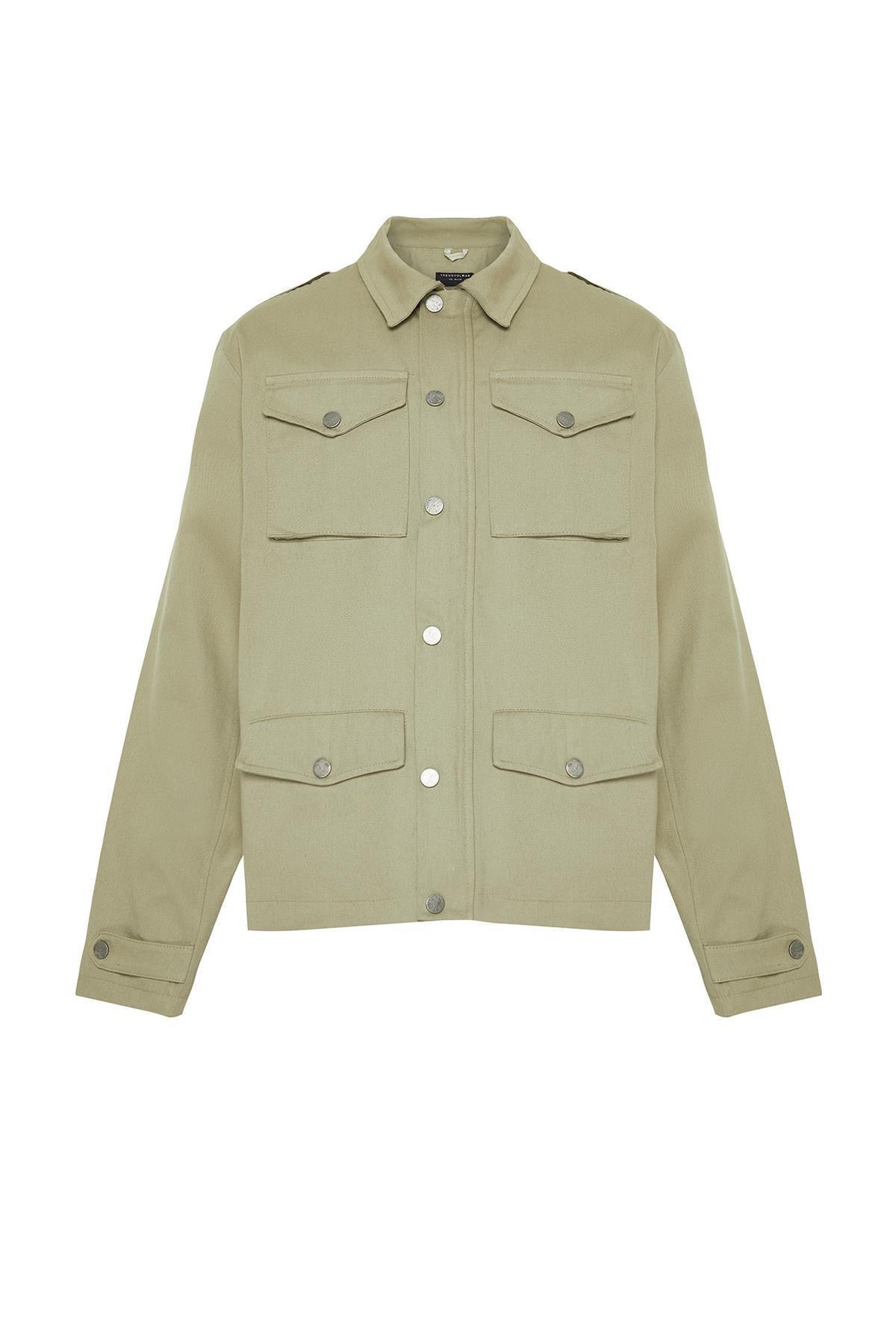 Khaki Regular Fit Jacket, , large image number 5