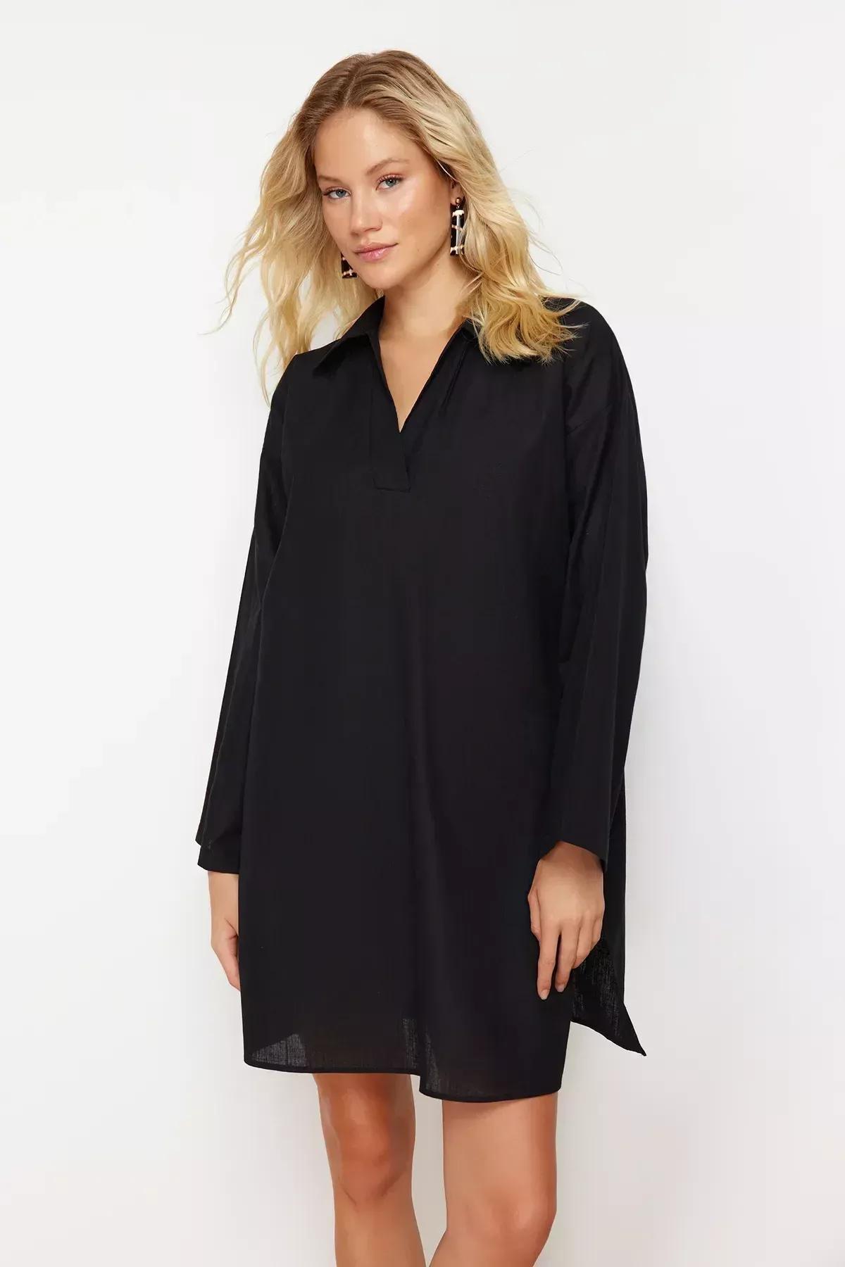 Black Mini Beach Dress, C101_2094, large image number 0