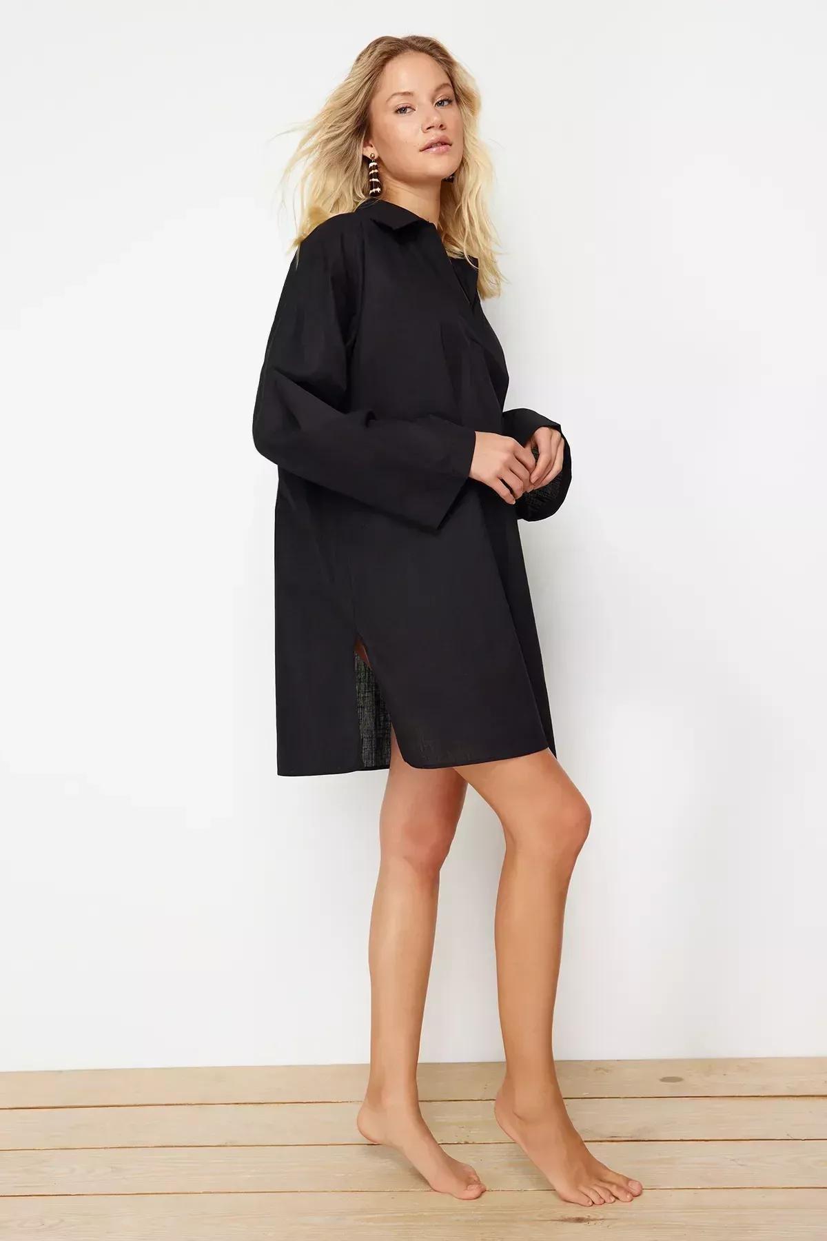 Black Mini Beach Dress, C101_2094, large image number 1