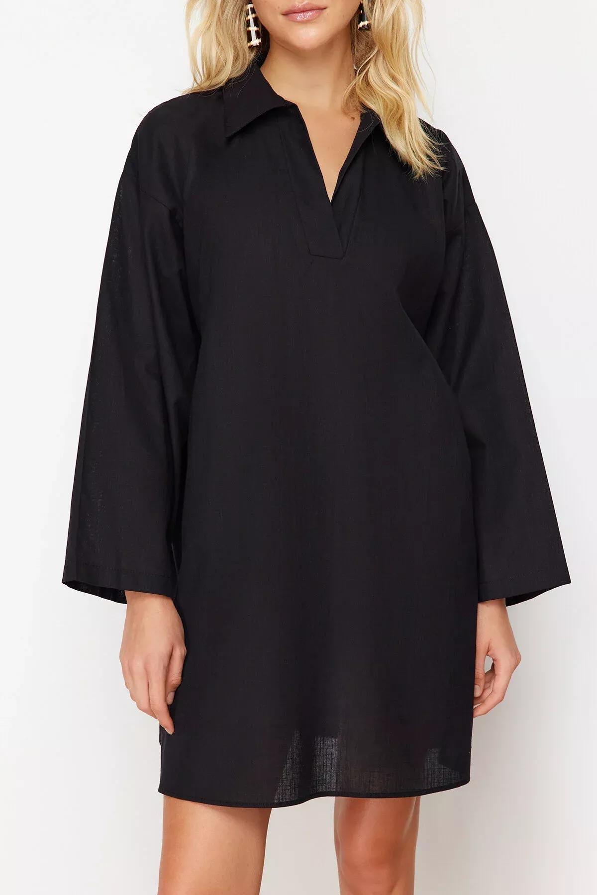 Black Mini Beach Dress, C101_2094, large image number 4