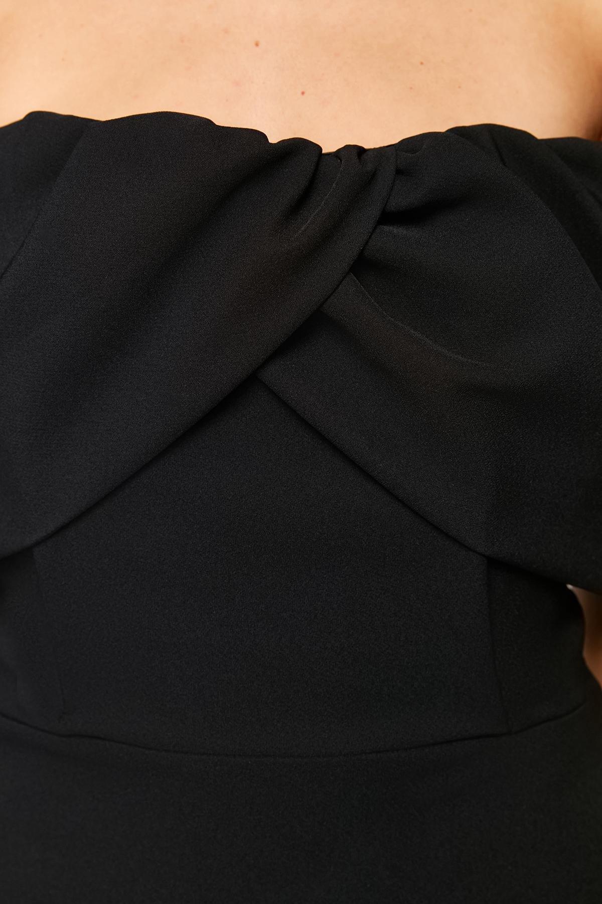 Black Carmen Collar Occasionwear Dress, , large image number 4