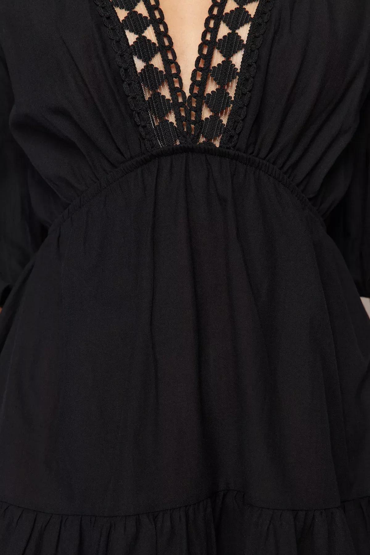 Black Lace Details Mini Dress, C101_2094, large image number 4