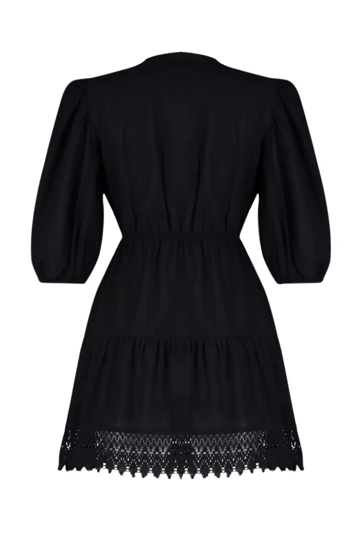 Black Lace Details Mini Dress, C101_2094, large image number 6