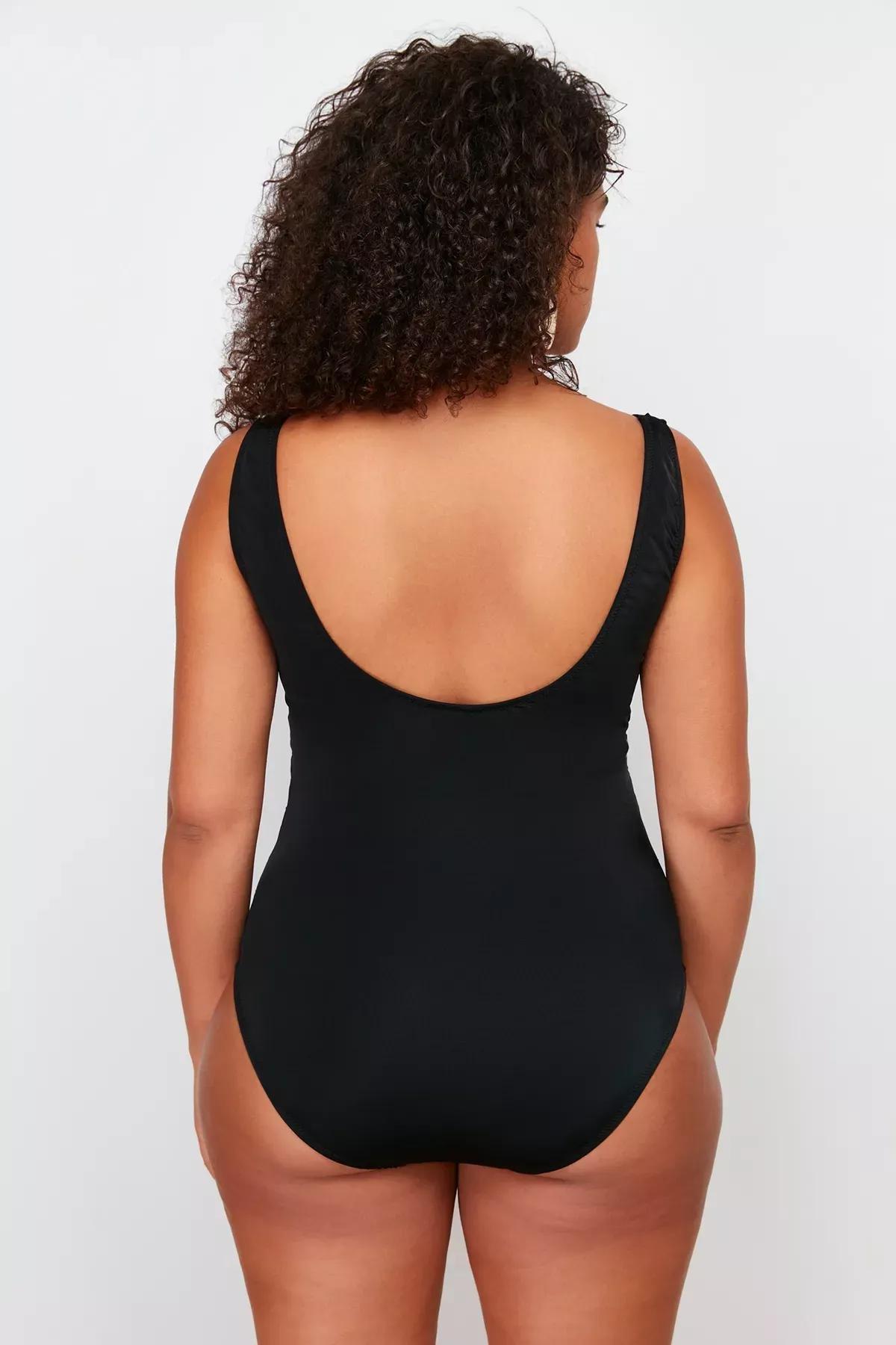 Black Square Collar Swimsuit, C101_5720, large image number 4