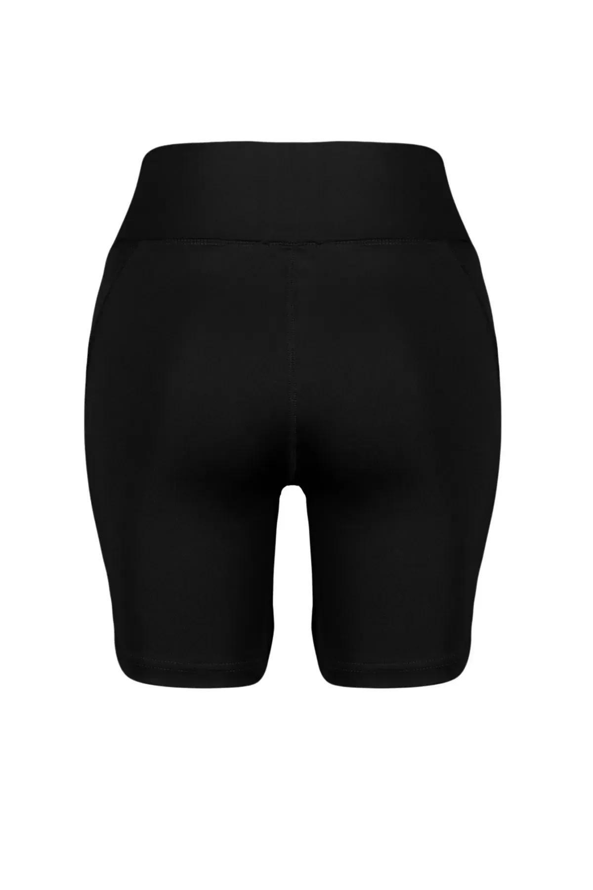 Black Detailed Knitted Sports Leggings, C101_5720, large image number 5