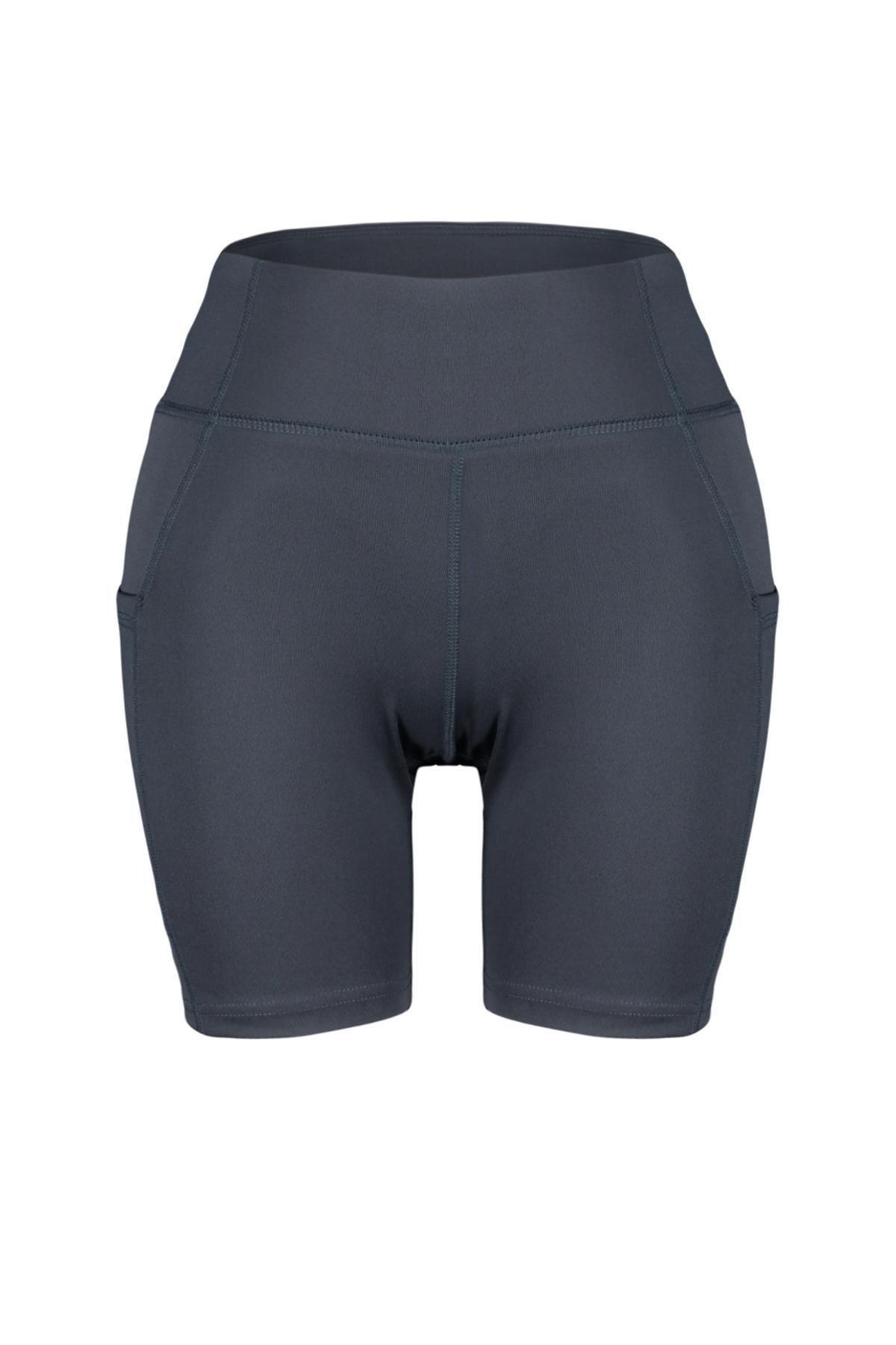 Grey Detailed Knitted Sports Leggings, , large image number 5