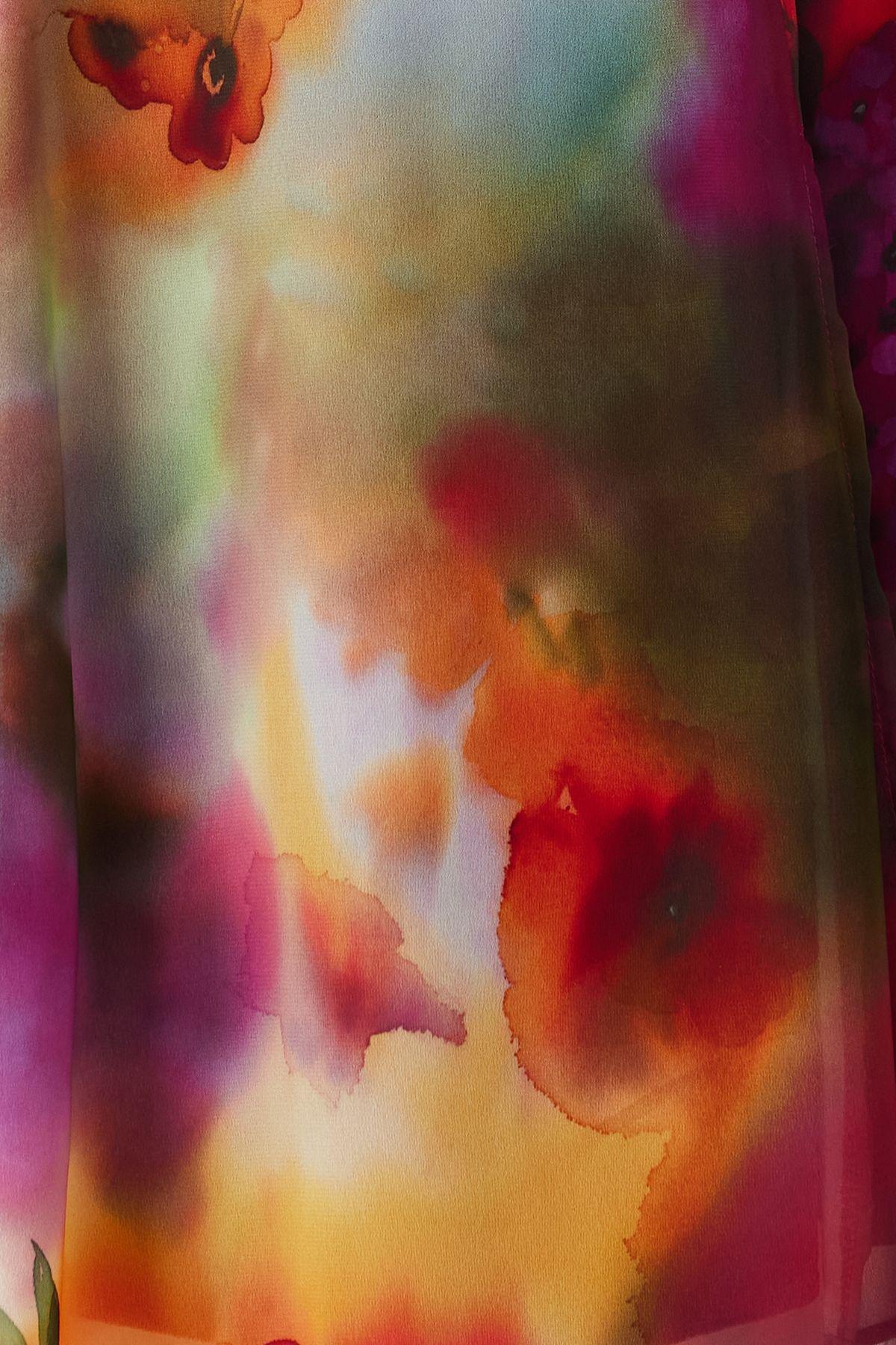 Multicolour Floral Chiffon Midi Dress, , large image number 2