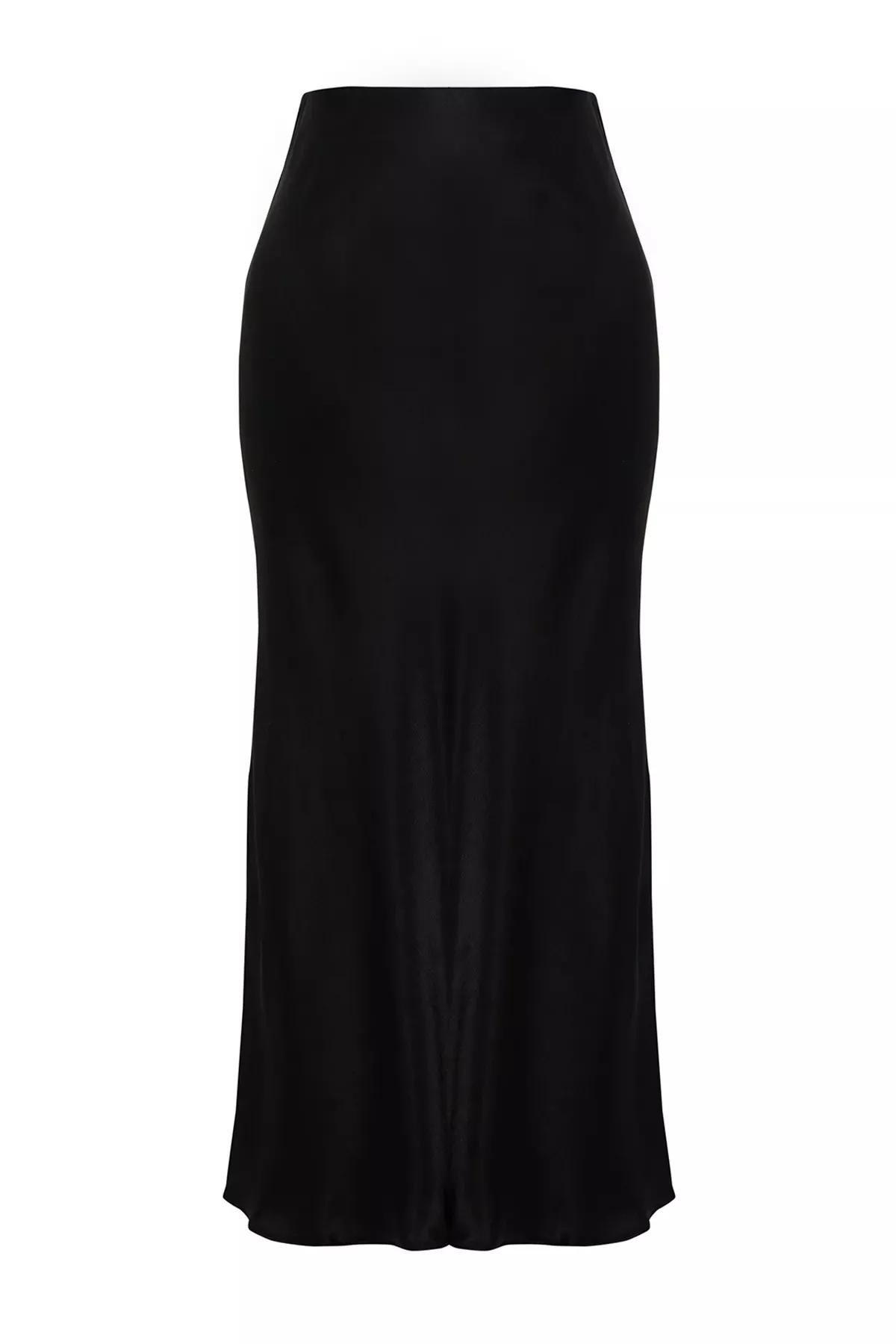 Black Satin Midi Skirt, C101_5720, large image number 6
