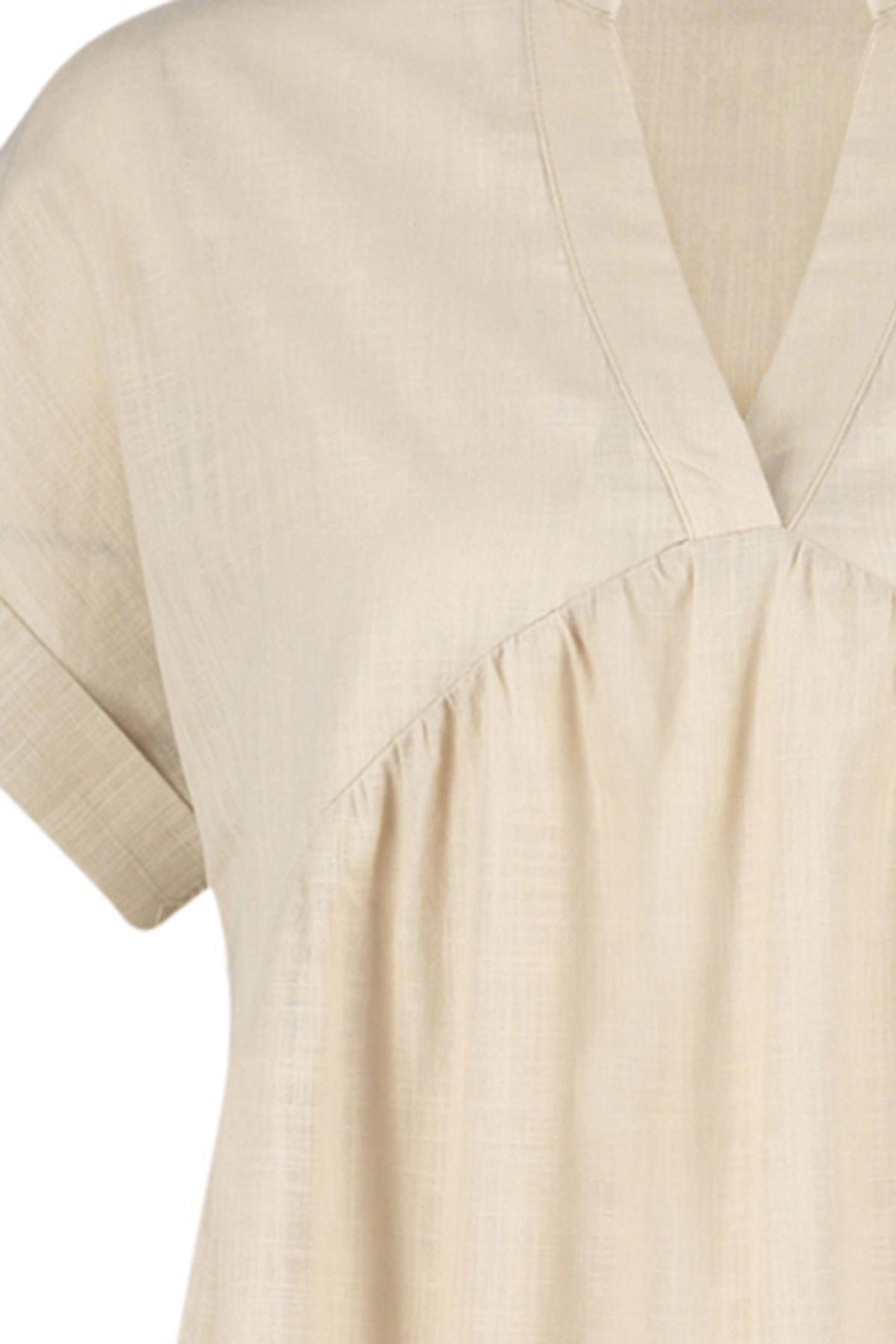 Beige Wide Fit Mini Woven Ruffle Beach Dress TBESS24EL00113, , large image number 5
