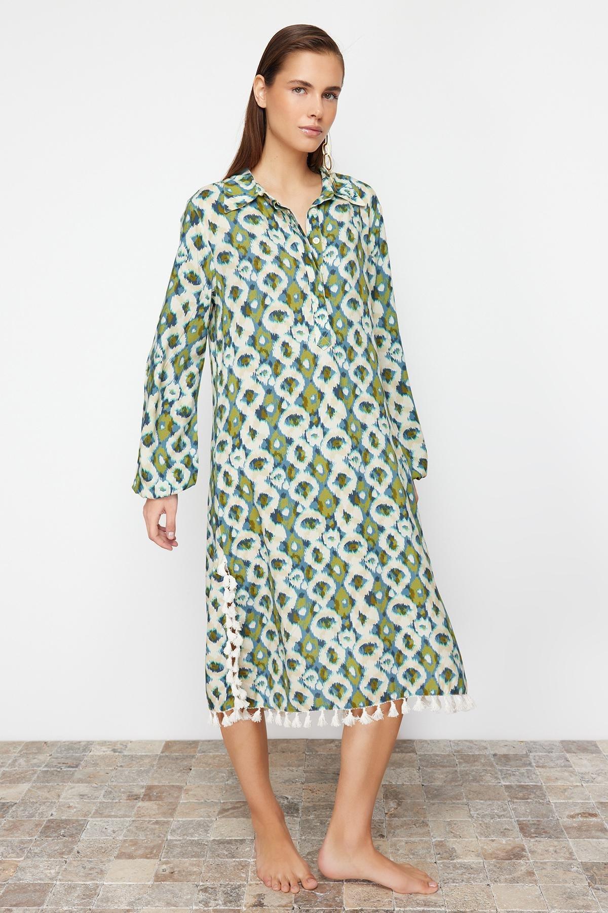 Multicolour Printed Maxi Beach Dress, C101_5710, large image number 1
