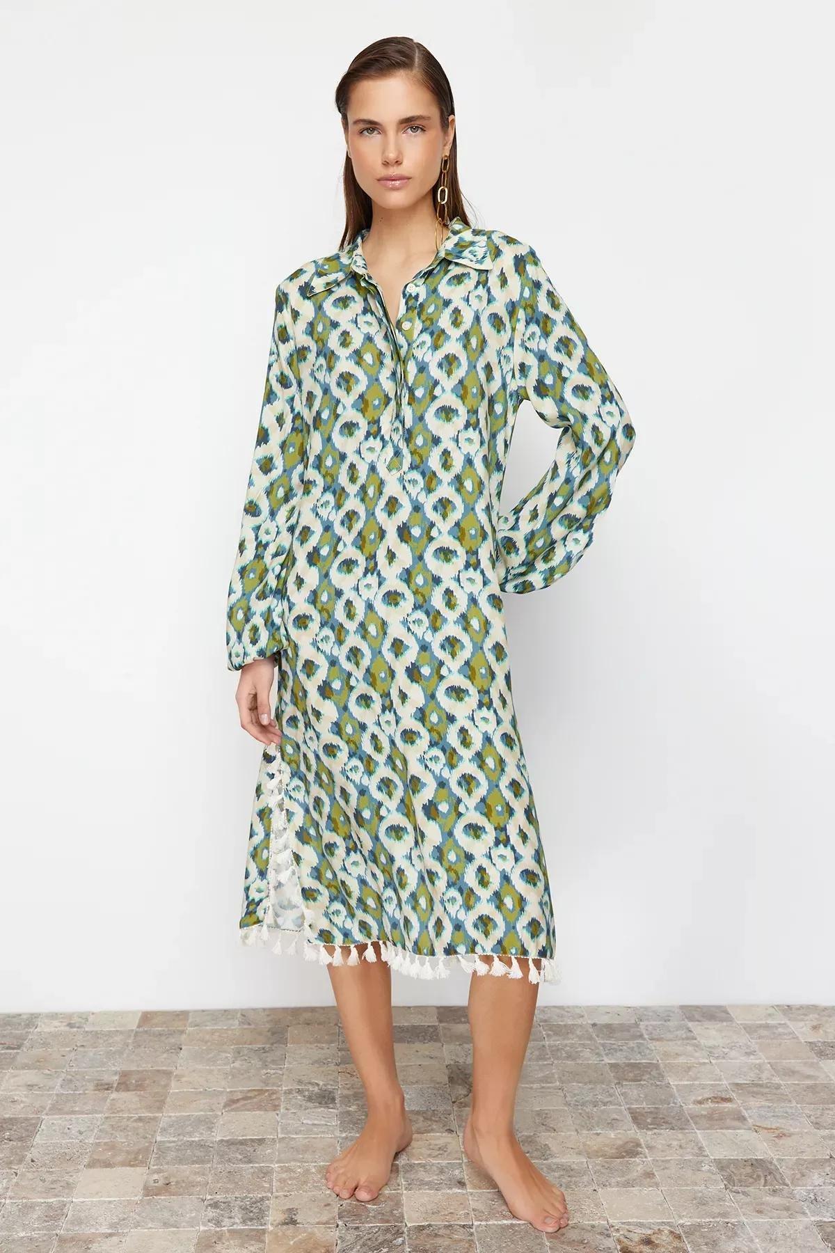 Multicolour Printed Maxi Beach Dress, C101_5710, large image number 3